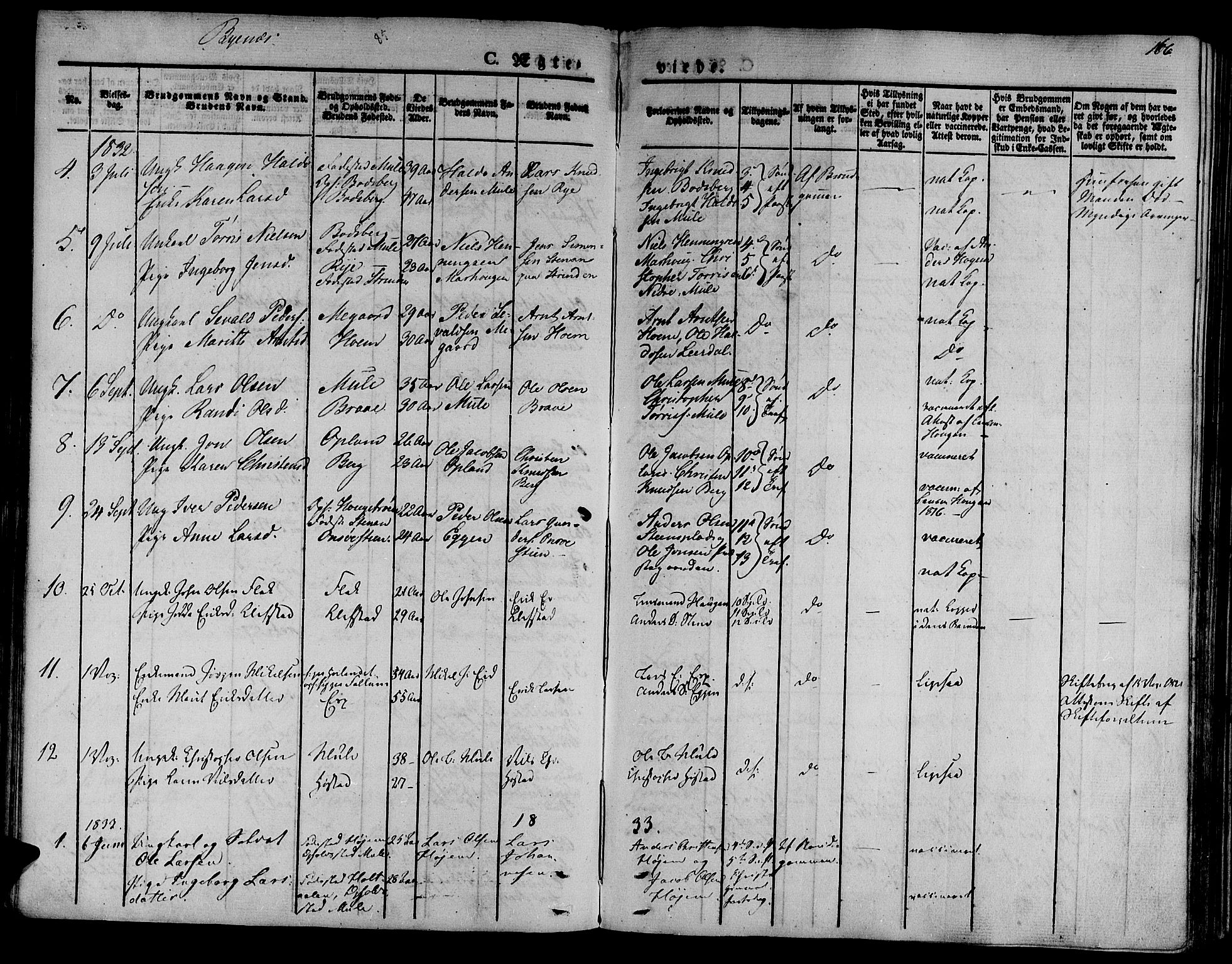 Ministerialprotokoller, klokkerbøker og fødselsregistre - Sør-Trøndelag, SAT/A-1456/612/L0374: Parish register (official) no. 612A07 /1, 1829-1845, p. 166