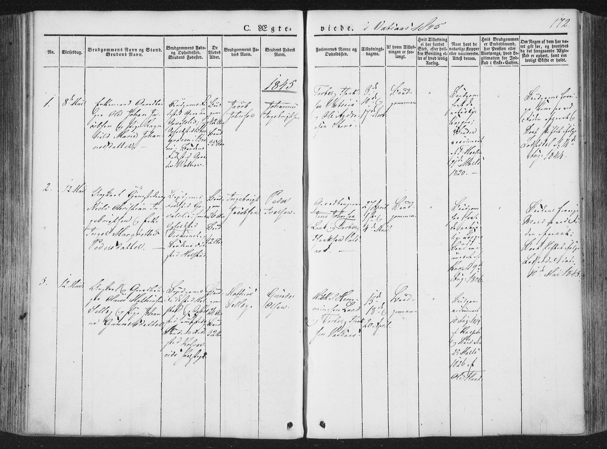 Ministerialprotokoller, klokkerbøker og fødselsregistre - Nordland, AV/SAT-A-1459/810/L0144: Parish register (official) no. 810A07 /1, 1841-1862, p. 172