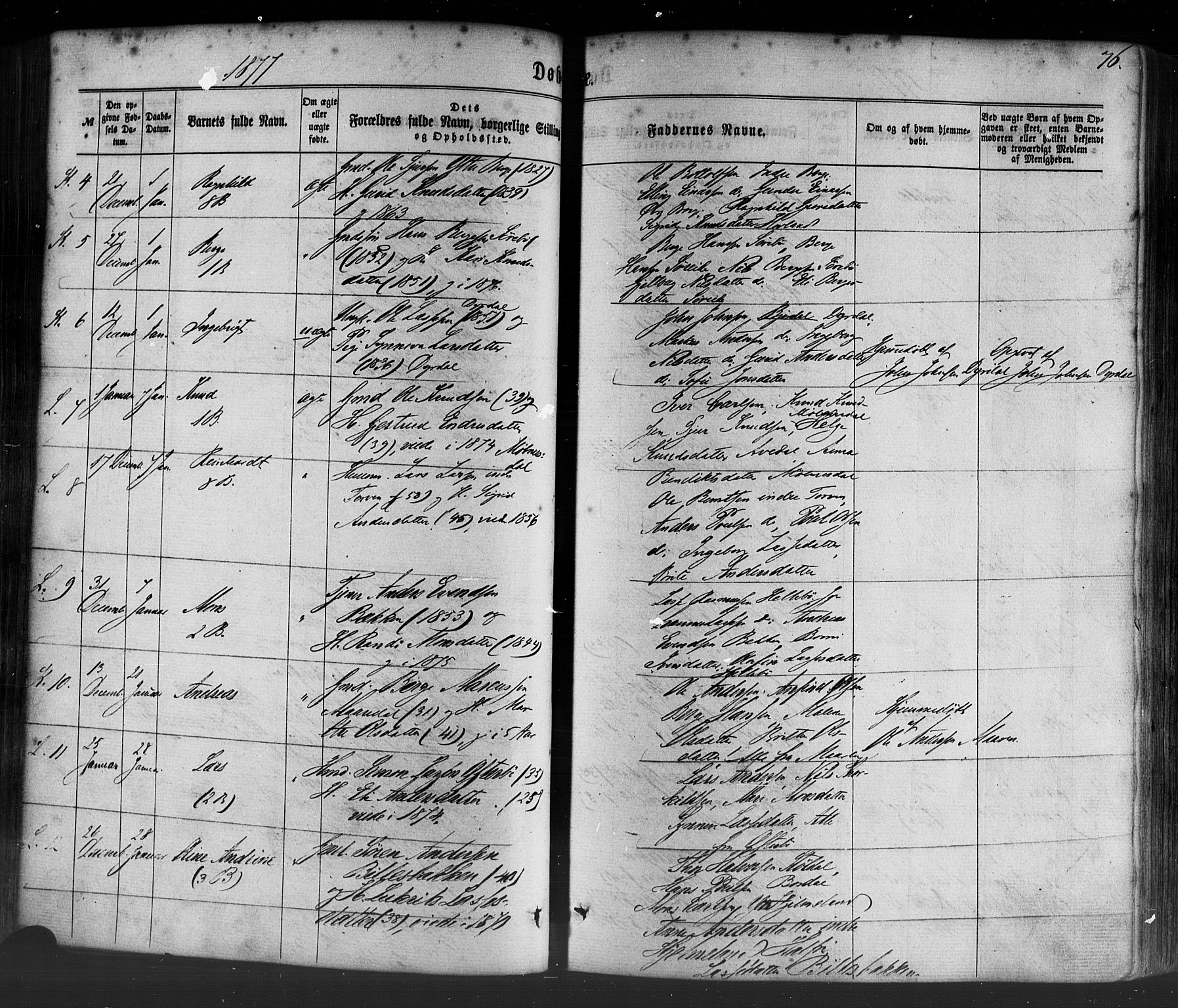 Lavik sokneprestembete, AV/SAB-A-80901: Parish register (official) no. A 4, 1864-1881, p. 76