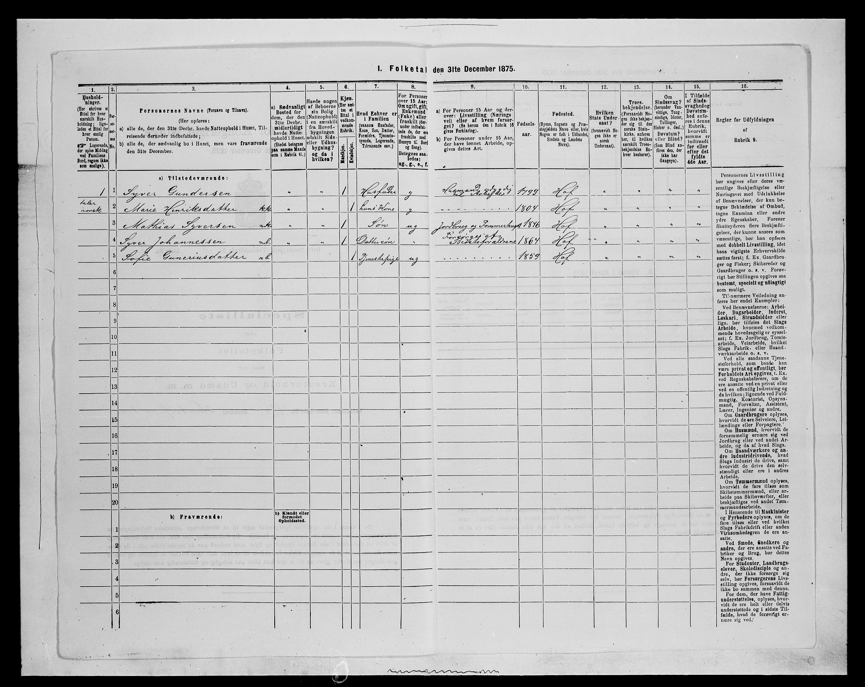 SAH, 1875 census for 0424P Hof, 1875, p. 948