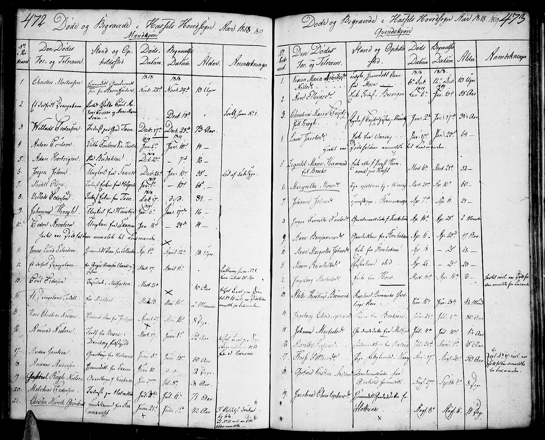 Ministerialprotokoller, klokkerbøker og fødselsregistre - Nordland, AV/SAT-A-1459/888/L1235: Parish register (official) no. 888A04 /1, 1812-1820, p. 472-473