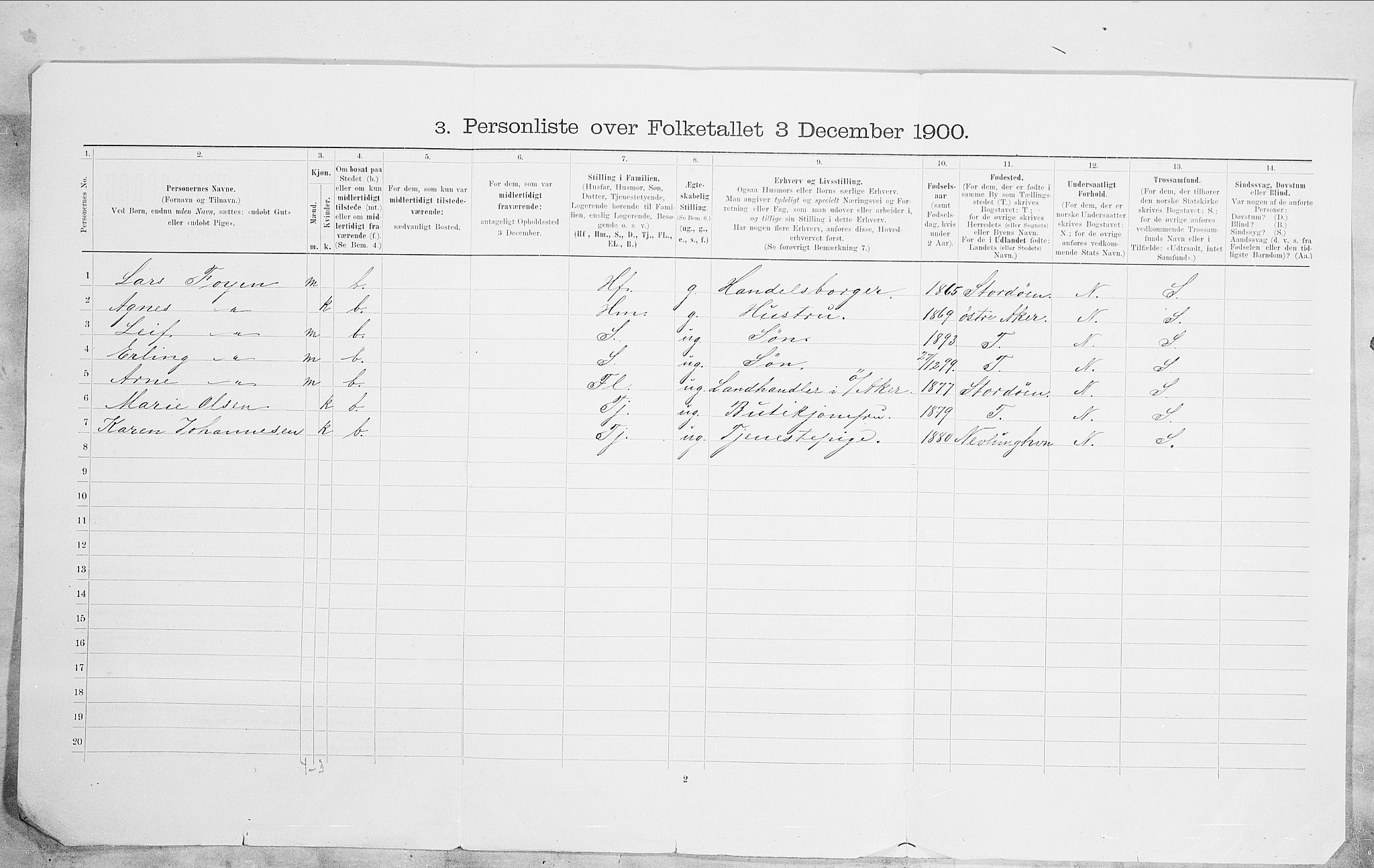 SAO, 1900 census for Kristiania, 1900, p. 94584