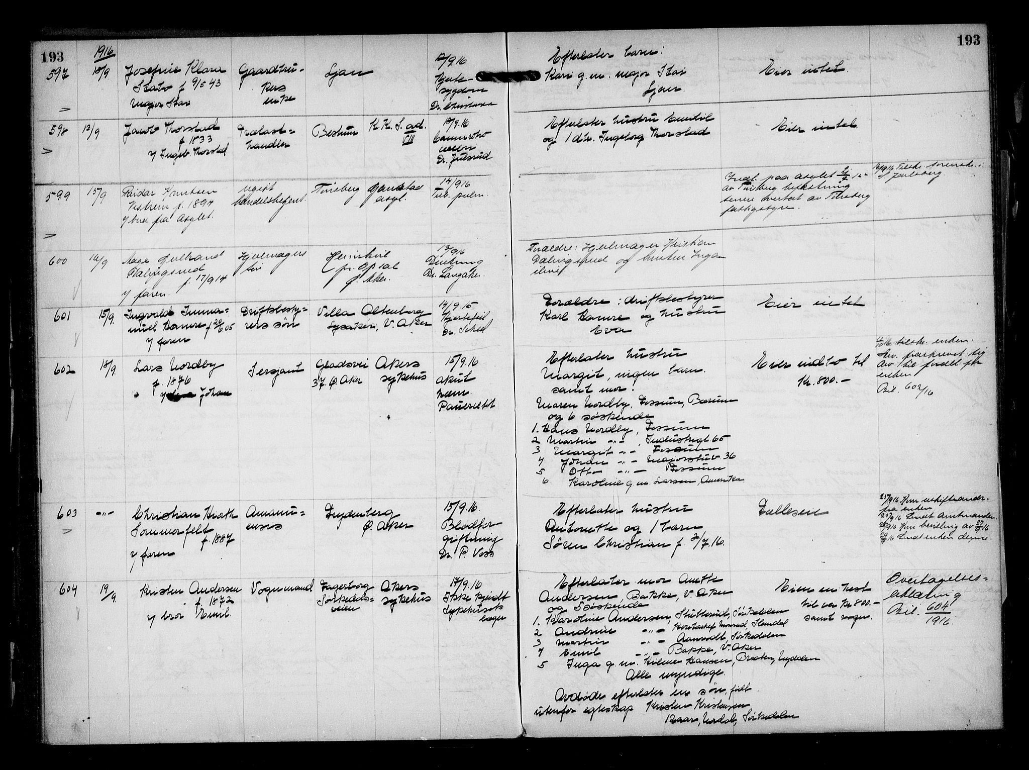 Aker kriminaldommer, skifte- og auksjonsforvalterembete, SAO/A-10452/H/Hb/Hba/Hbaa/L0004: Dødsfallsprotokoll, 1914-1918, p. 193