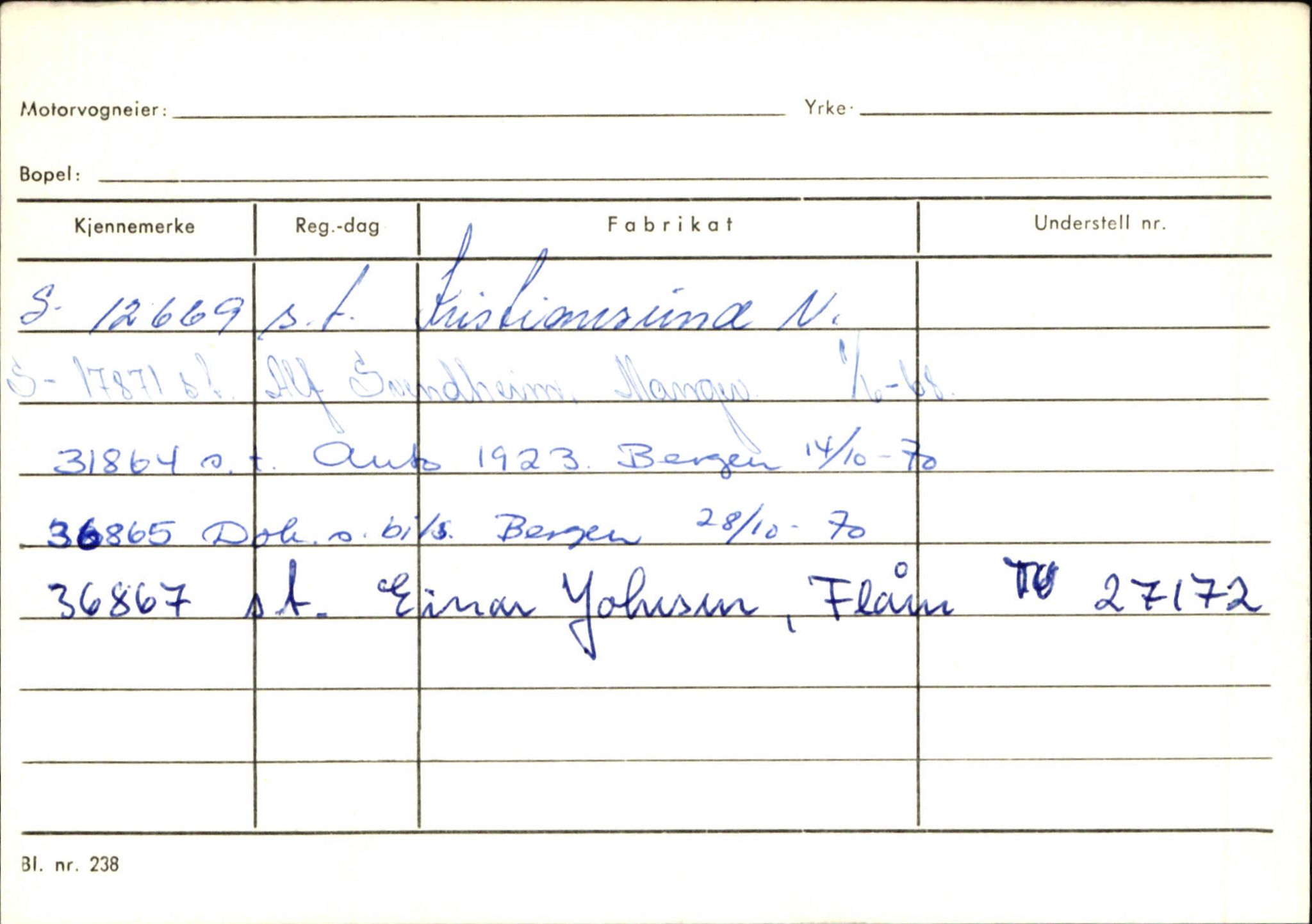 Statens vegvesen, Sogn og Fjordane vegkontor, SAB/A-5301/4/F/L0125: Eigarregister Sogndal V-Å. Aurland A-Å. Fjaler A-N, 1945-1975, p. 1164