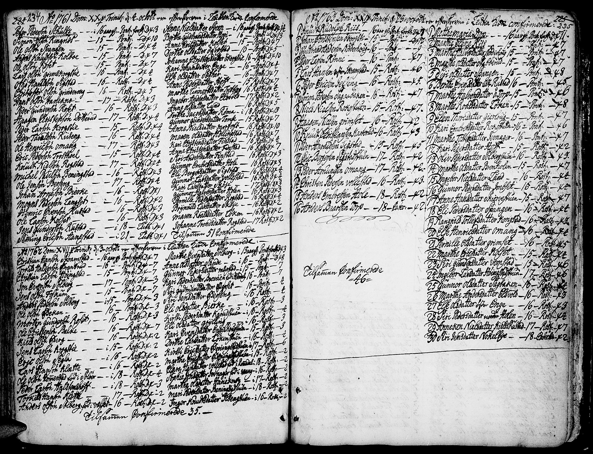 Løten prestekontor, SAH/PREST-022/K/Ka/L0002: Parish register (official) no. 2, 1731-1772, p. 234-235