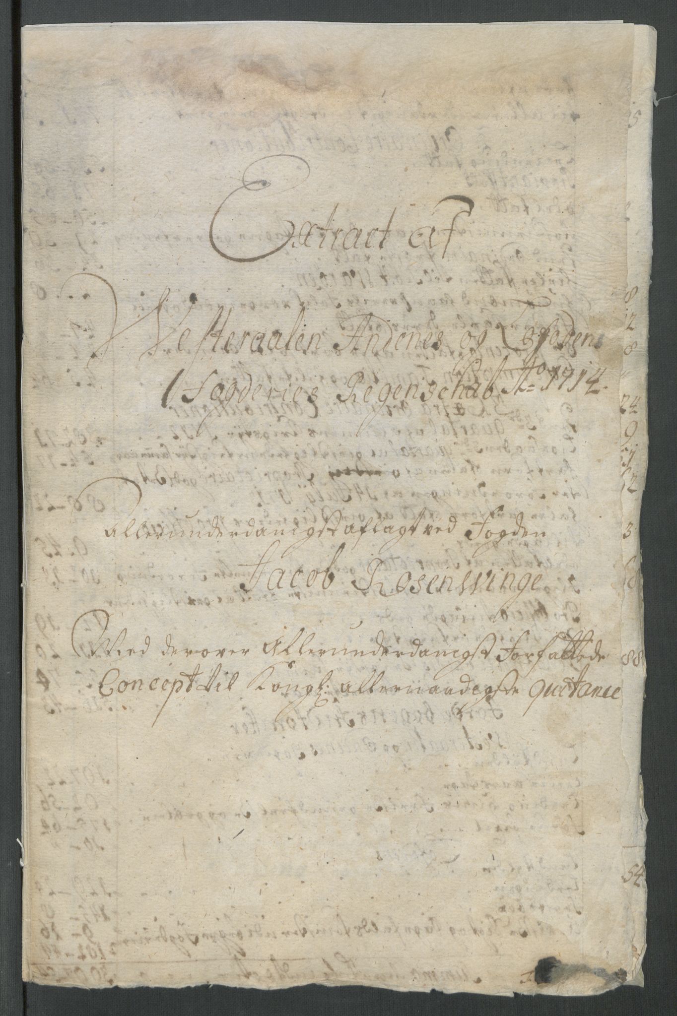 Rentekammeret inntil 1814, Reviderte regnskaper, Fogderegnskap, RA/EA-4092/R67/L4680: Fogderegnskap Vesterålen, Andenes og Lofoten, 1714, p. 21