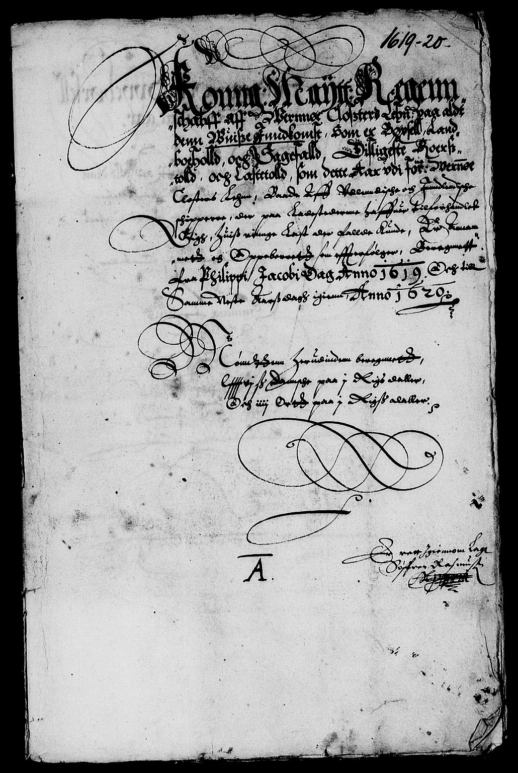 Rentekammeret inntil 1814, Reviderte regnskaper, Lensregnskaper, RA/EA-5023/R/Rb/Rbg/L0002: Verne kloster len, 1619-1630