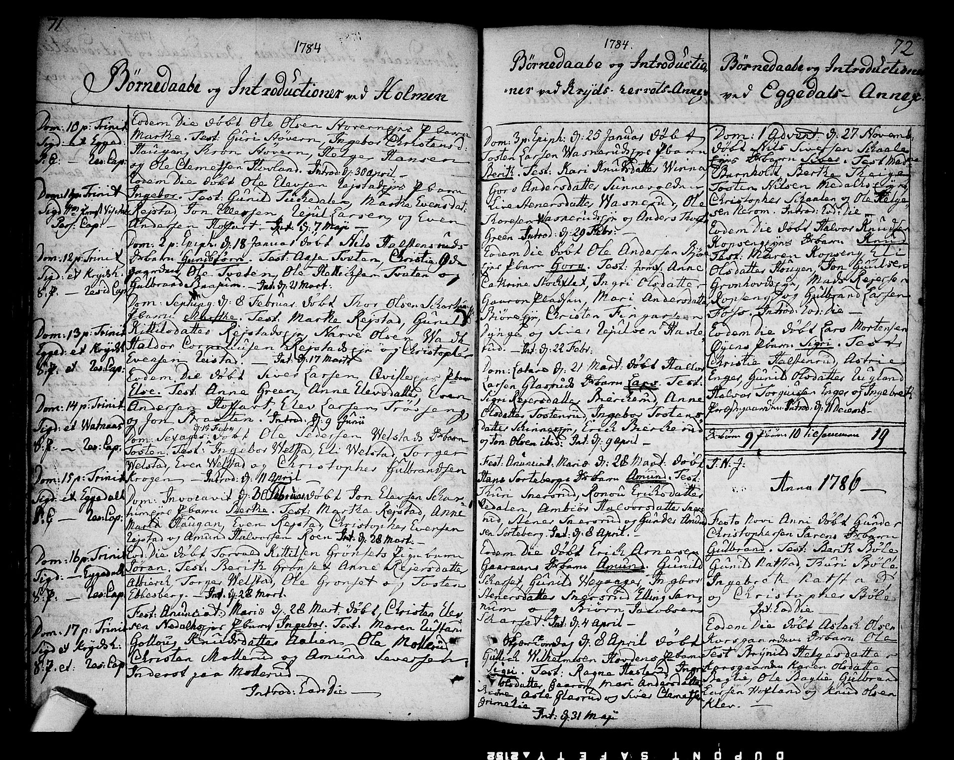 Sigdal kirkebøker, AV/SAKO-A-245/F/Fa/L0002: Parish register (official) no. I 2, 1778-1792, p. 71-72