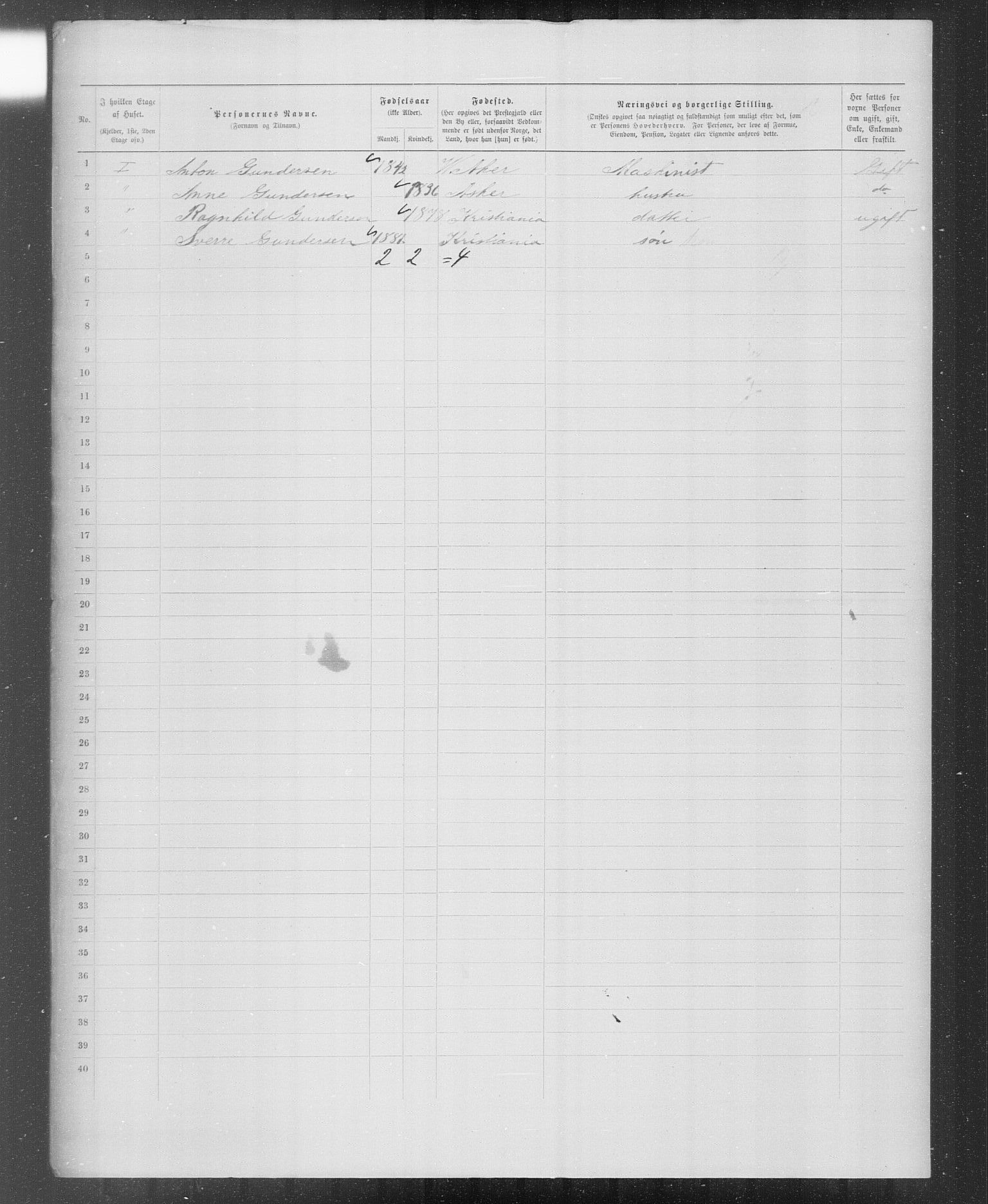 OBA, Municipal Census 1899 for Kristiania, 1899, p. 6146