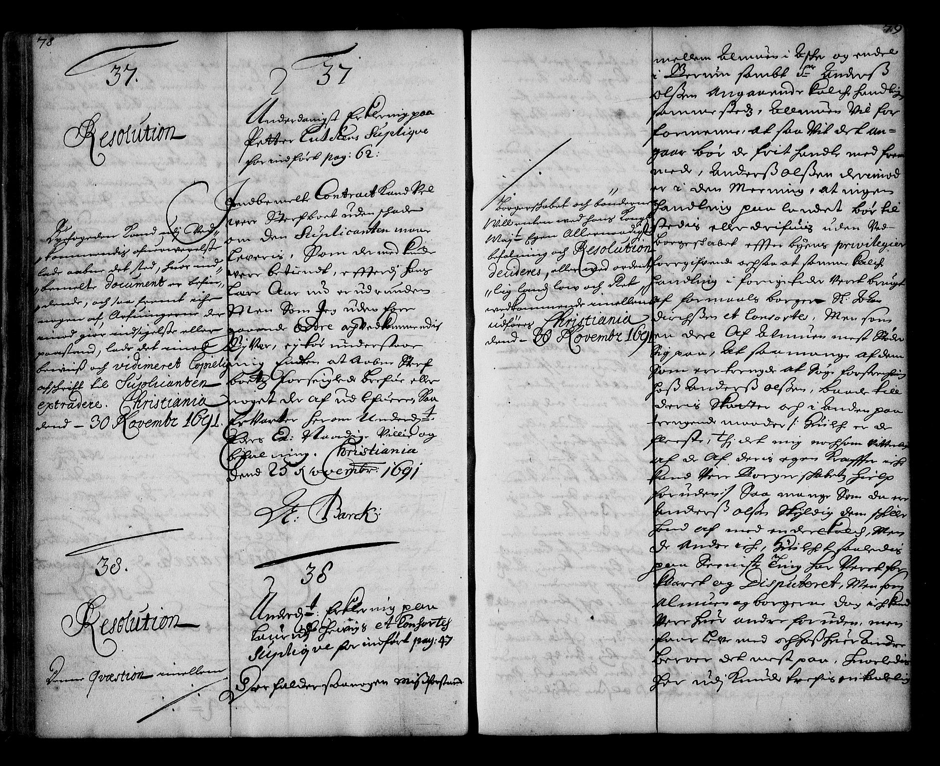 Stattholderembetet 1572-1771, AV/RA-EA-2870/Ae/L0009: Supplikasjons- og resolusjonsprotokoll, 1691-1692, p. 78-79