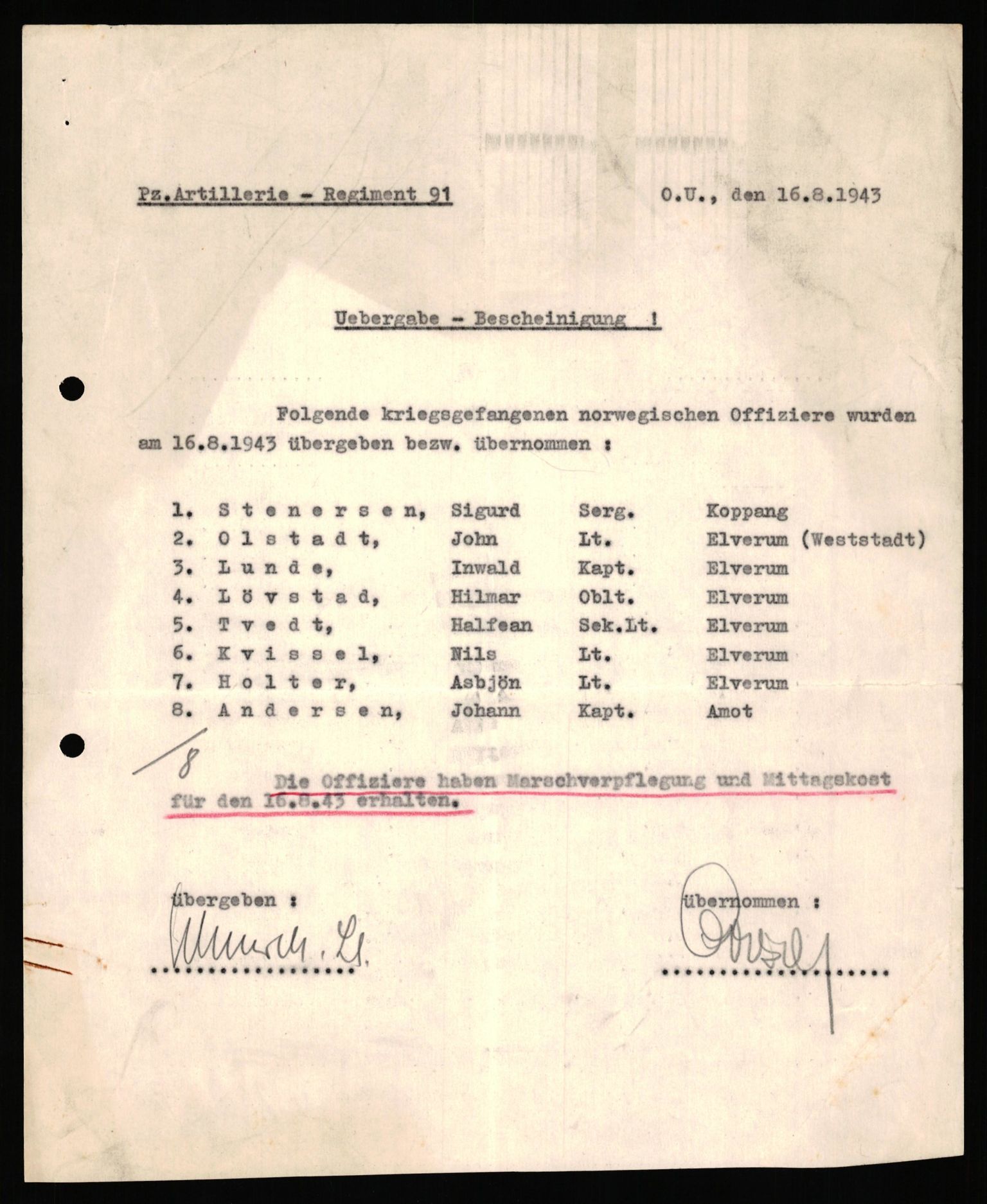 Forsvaret, Forsvarets krigshistoriske avdeling, AV/RA-RAFA-2017/Y/Yf/L0201: II-C-11-2102  -  Norske offiserer i krigsfangenskap, 1940-1945, p. 186