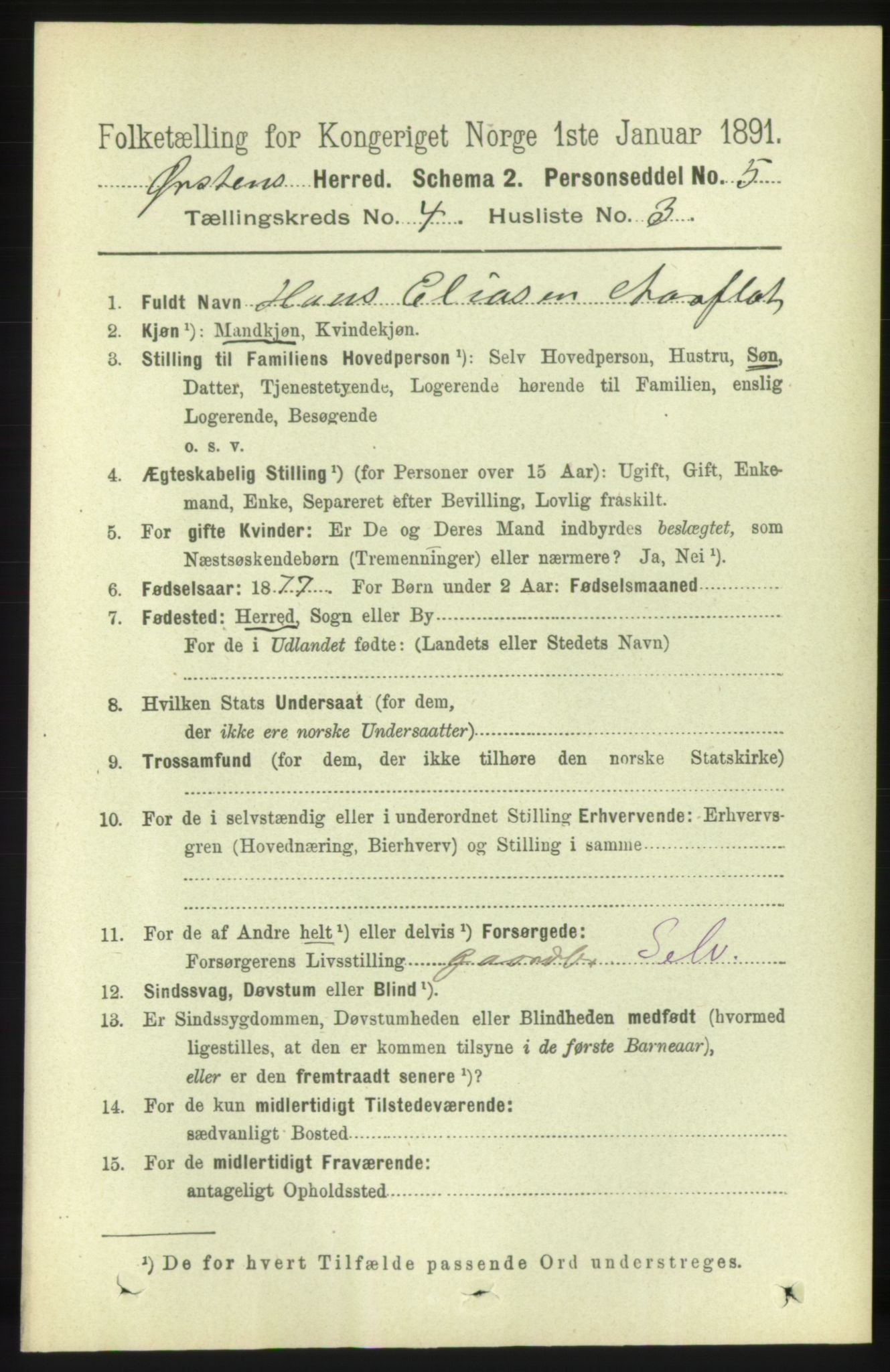 RA, 1891 census for 1520 Ørsta, 1891, p. 1693