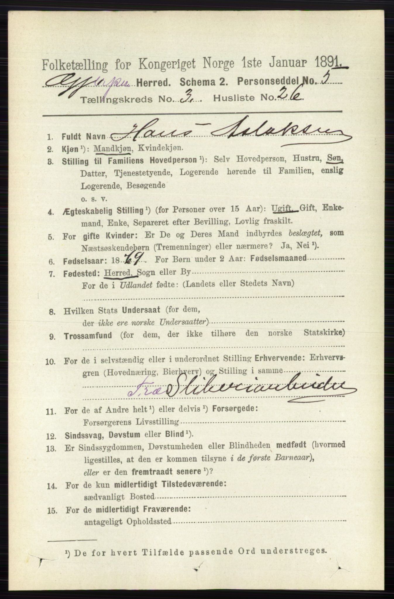 RA, 1891 census for 0812 Gjerpen, 1891, p. 1651