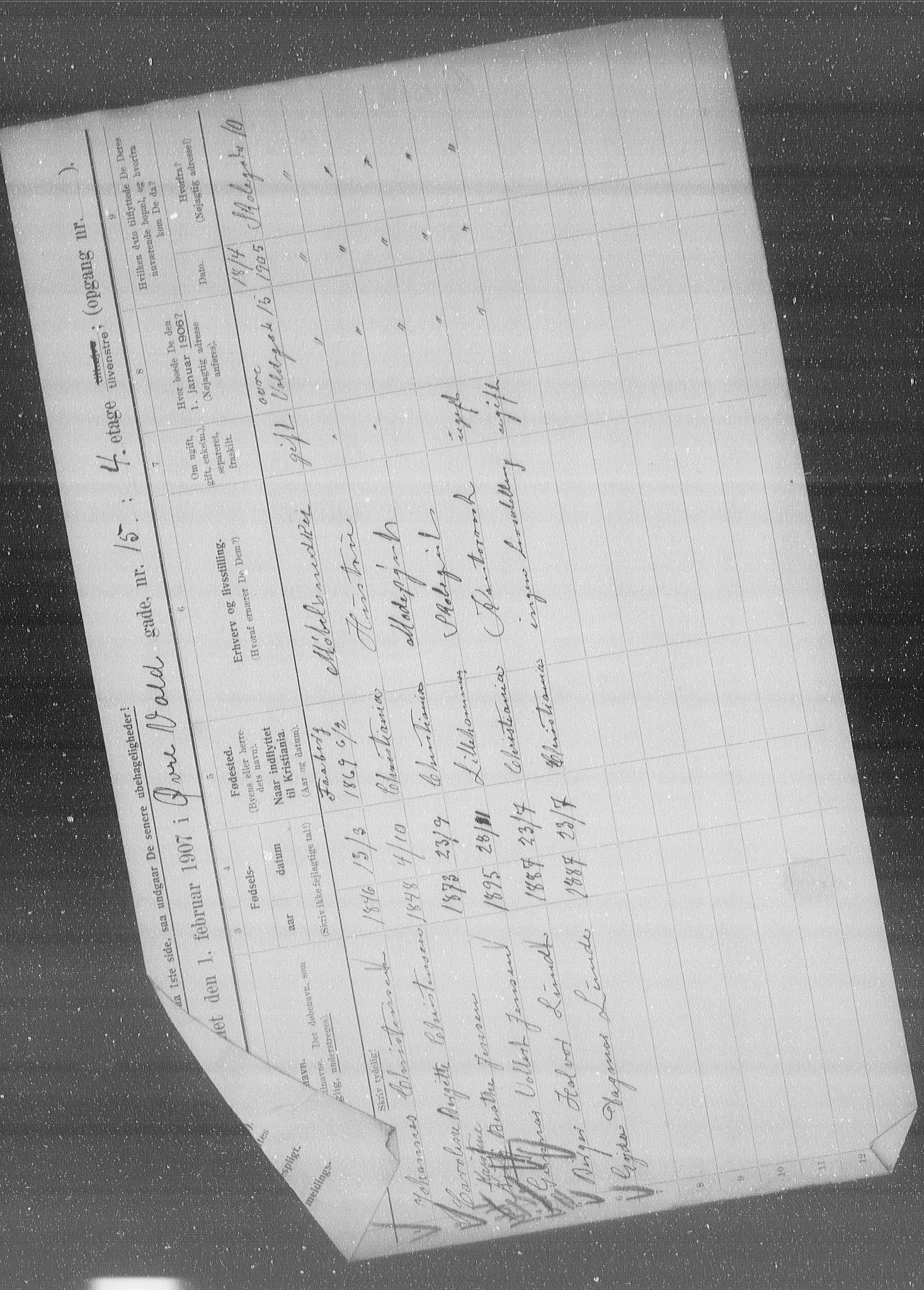 OBA, Municipal Census 1907 for Kristiania, 1907, p. 66095