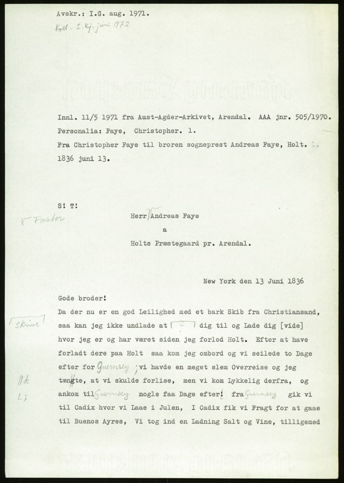 Samlinger til kildeutgivelse, Amerikabrevene, AV/RA-EA-4057/F/L0027: Innlån fra Aust-Agder: Dannevig - Valsgård, 1838-1914, p. 403