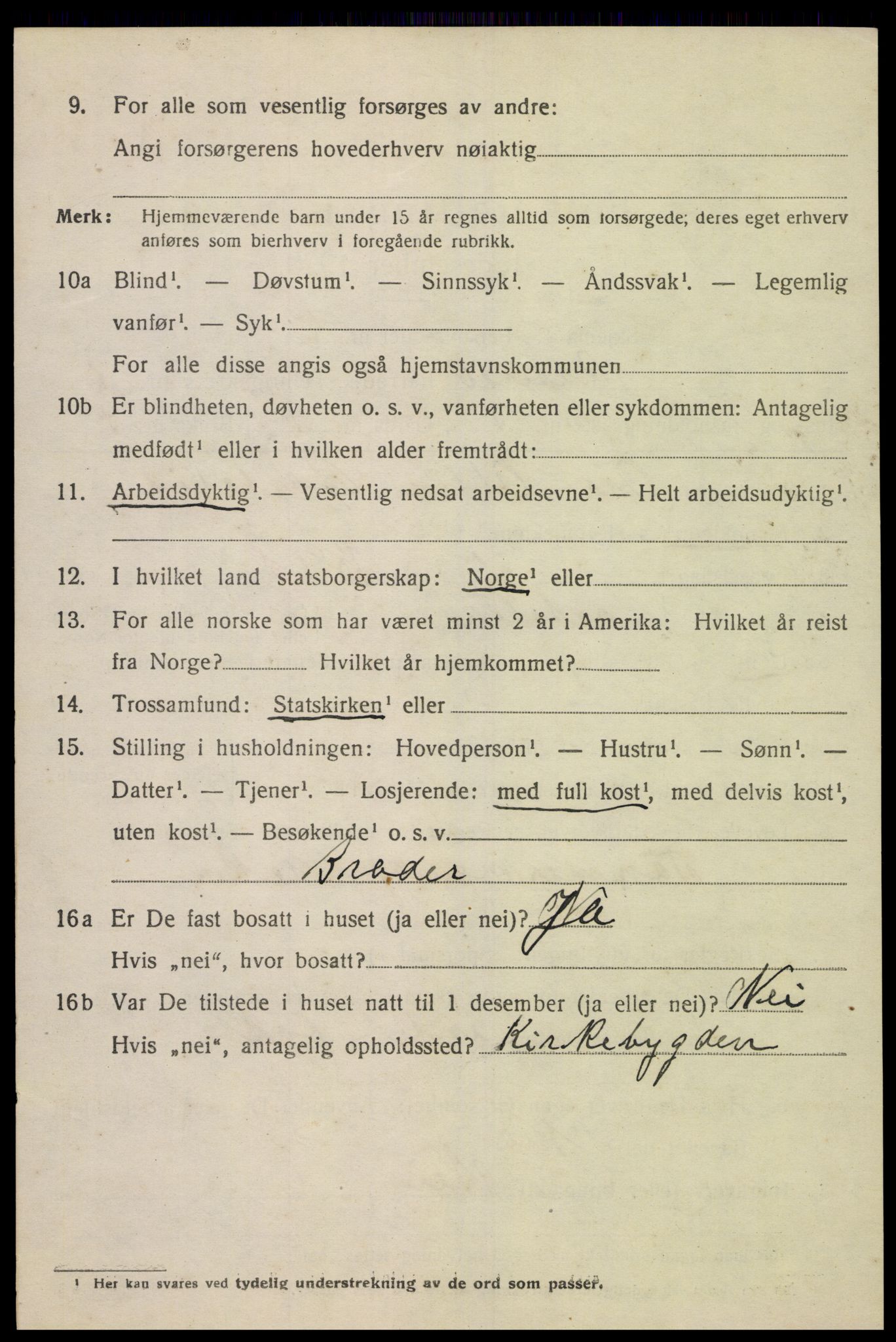 SAK, 1920 census for Åseral, 1920, p. 2471