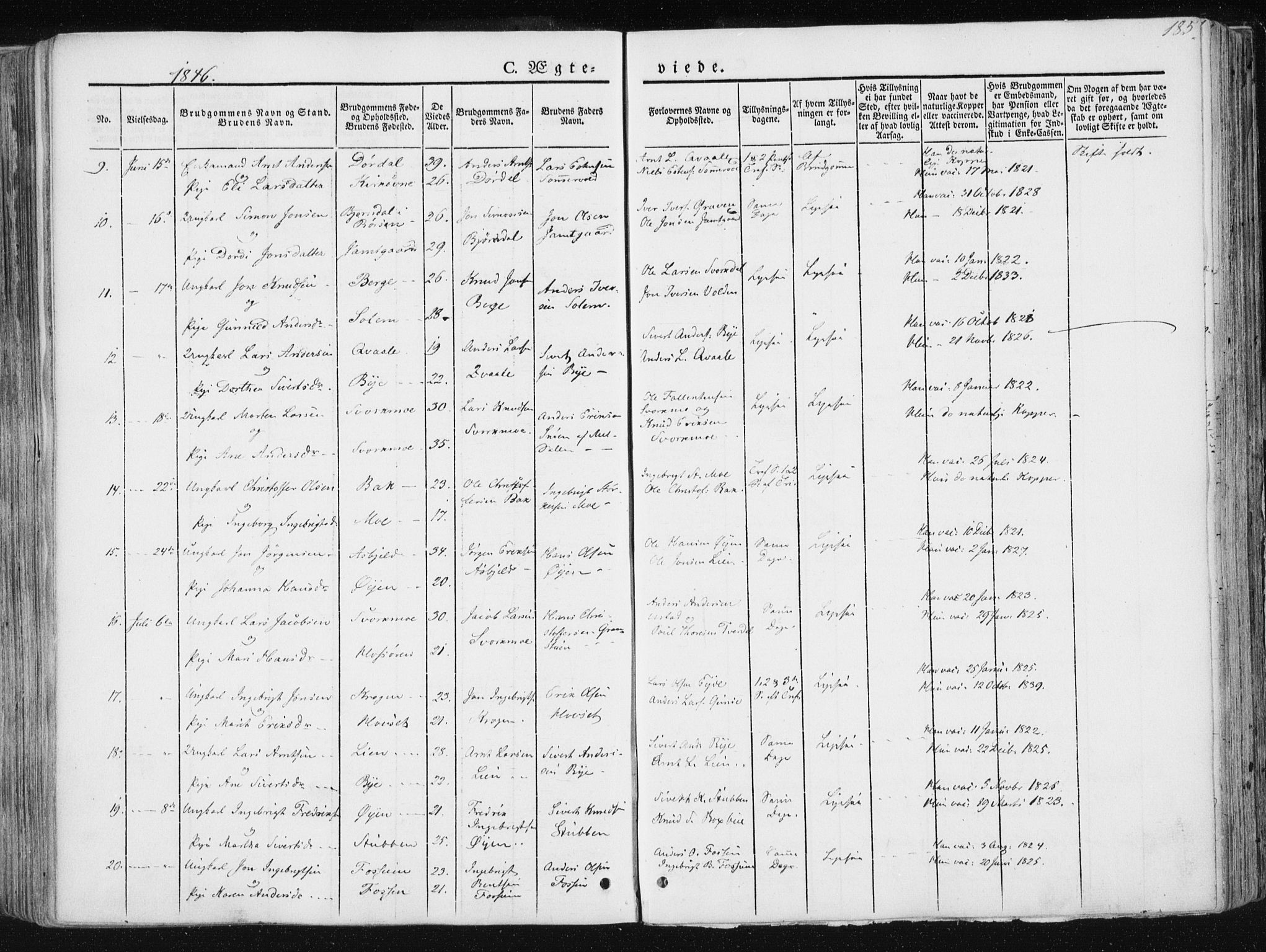 Ministerialprotokoller, klokkerbøker og fødselsregistre - Sør-Trøndelag, SAT/A-1456/668/L0805: Parish register (official) no. 668A05, 1840-1853, p. 185