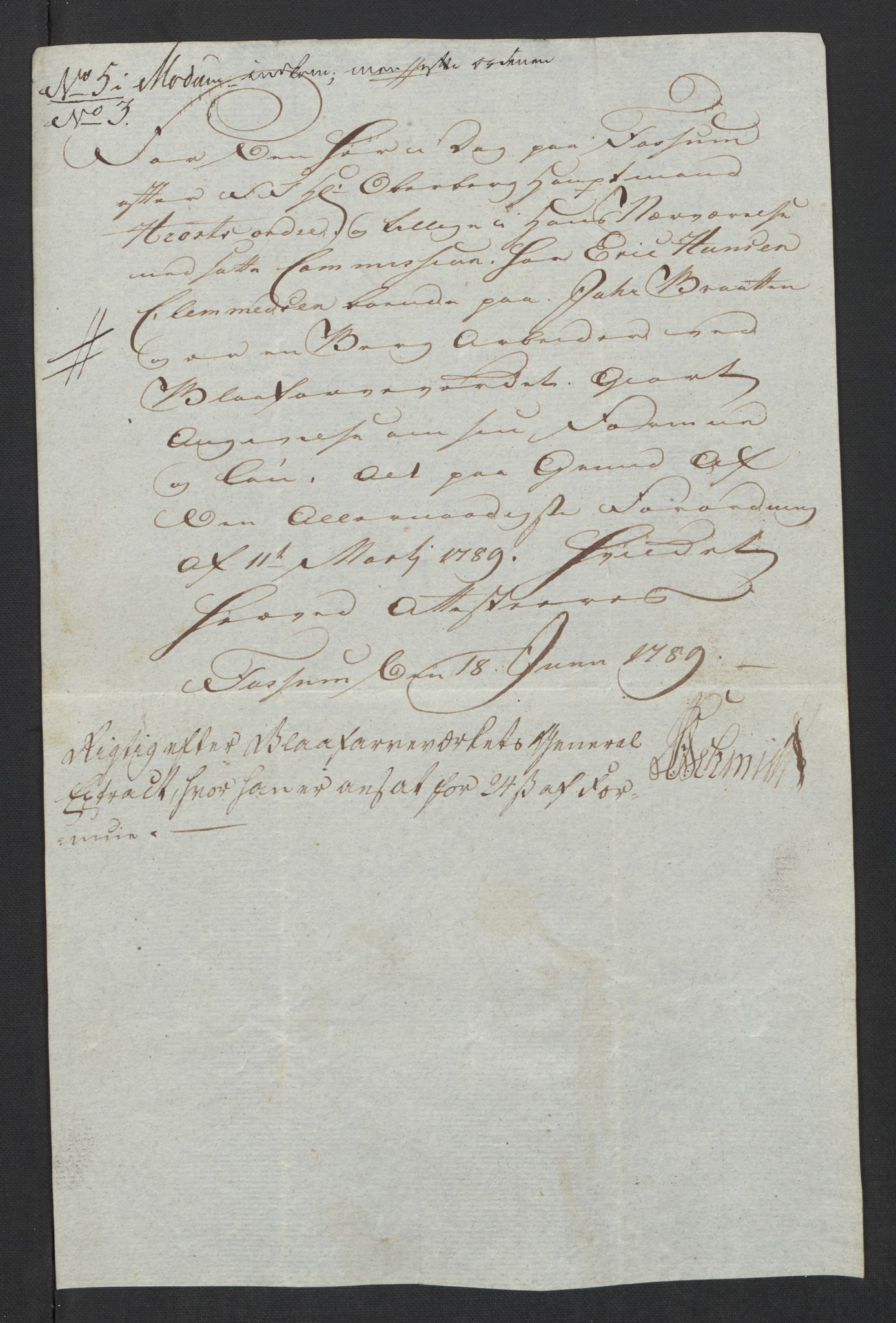 Rentekammeret inntil 1814, Reviderte regnskaper, Mindre regnskaper, AV/RA-EA-4068/Rf/Rfe/L0005: Buskerud fogderi. Christiania, 1789, p. 269