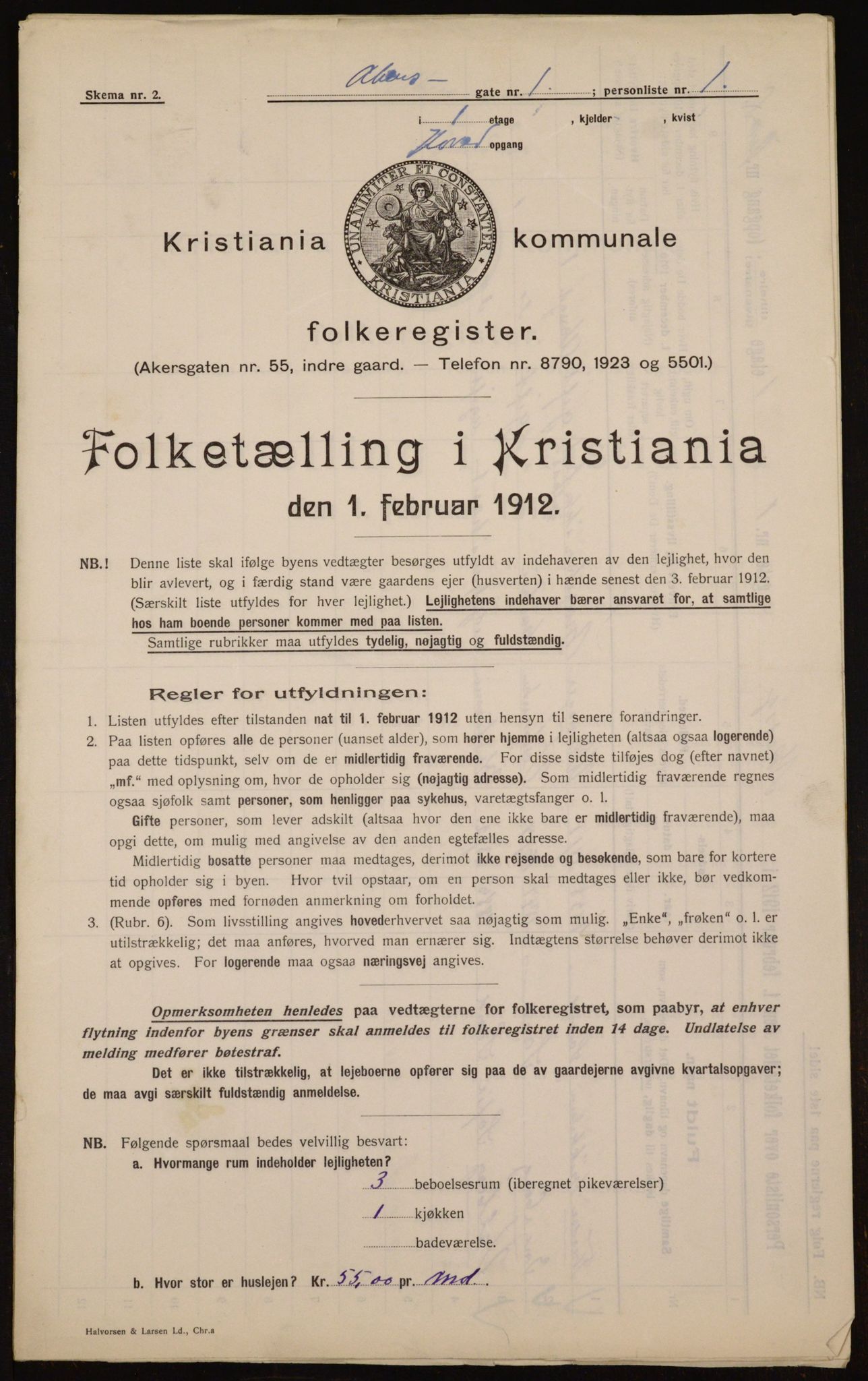 OBA, Municipal Census 1912 for Kristiania, 1912, p. 306
