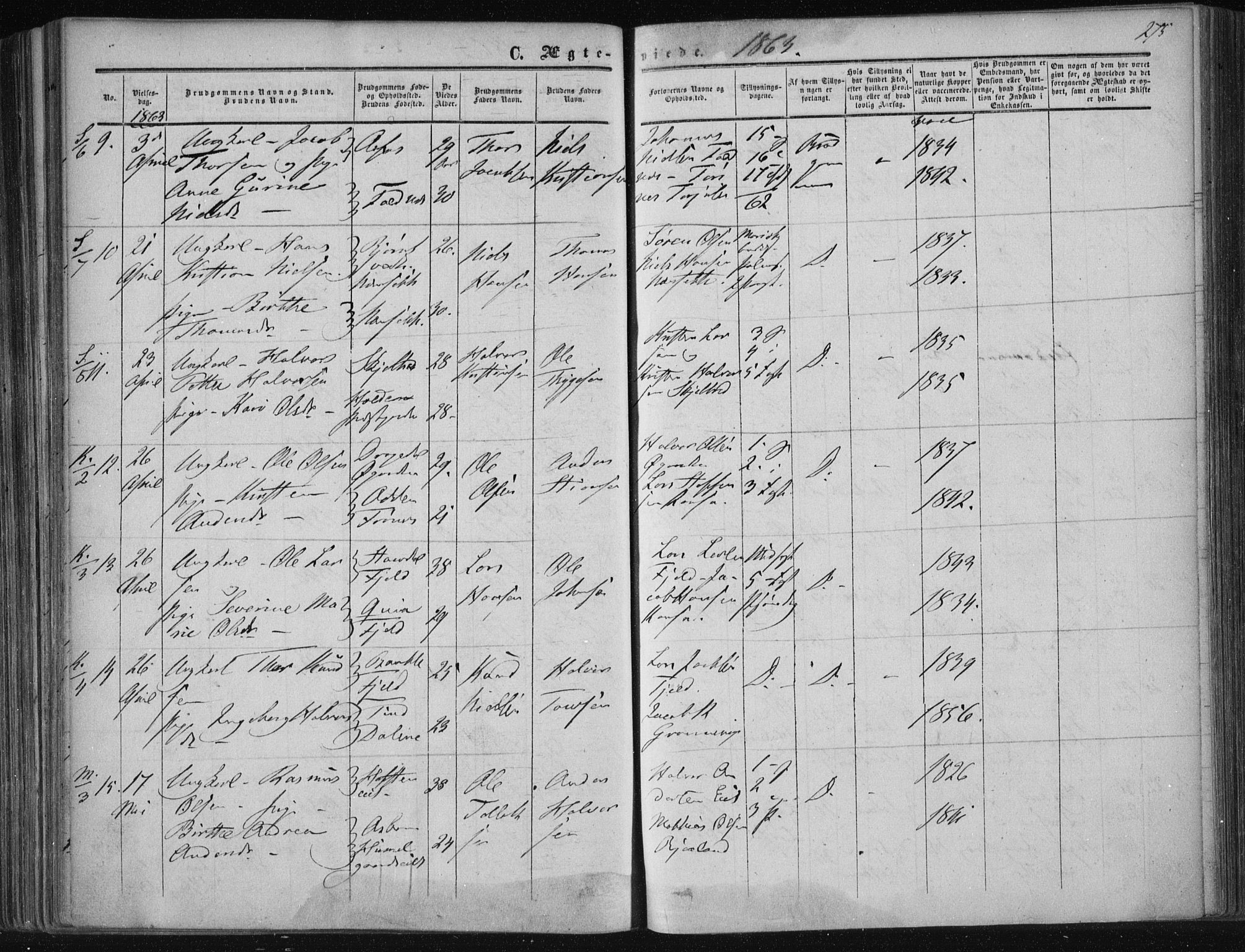 Solum kirkebøker, AV/SAKO-A-306/F/Fa/L0007: Parish register (official) no. I 7, 1856-1864, p. 275