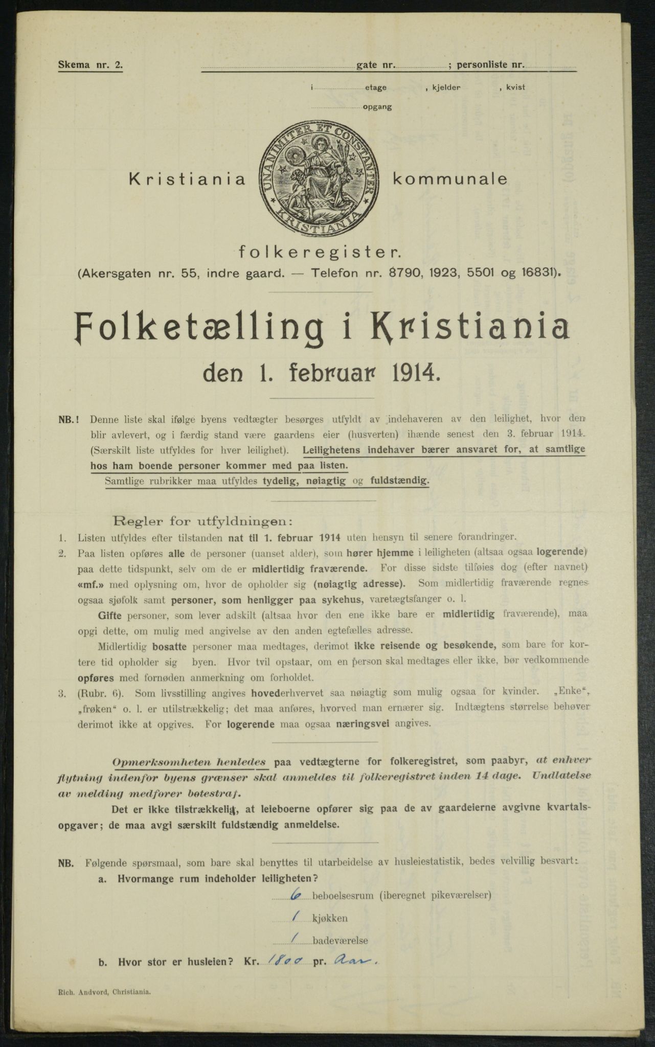 OBA, Municipal Census 1914 for Kristiania, 1914, p. 18857