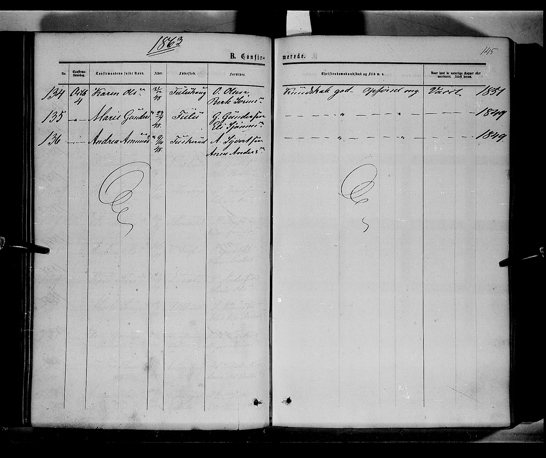 Sør-Odal prestekontor, AV/SAH-PREST-030/H/Ha/Haa/L0002: Parish register (official) no. 2, 1859-1863, p. 145