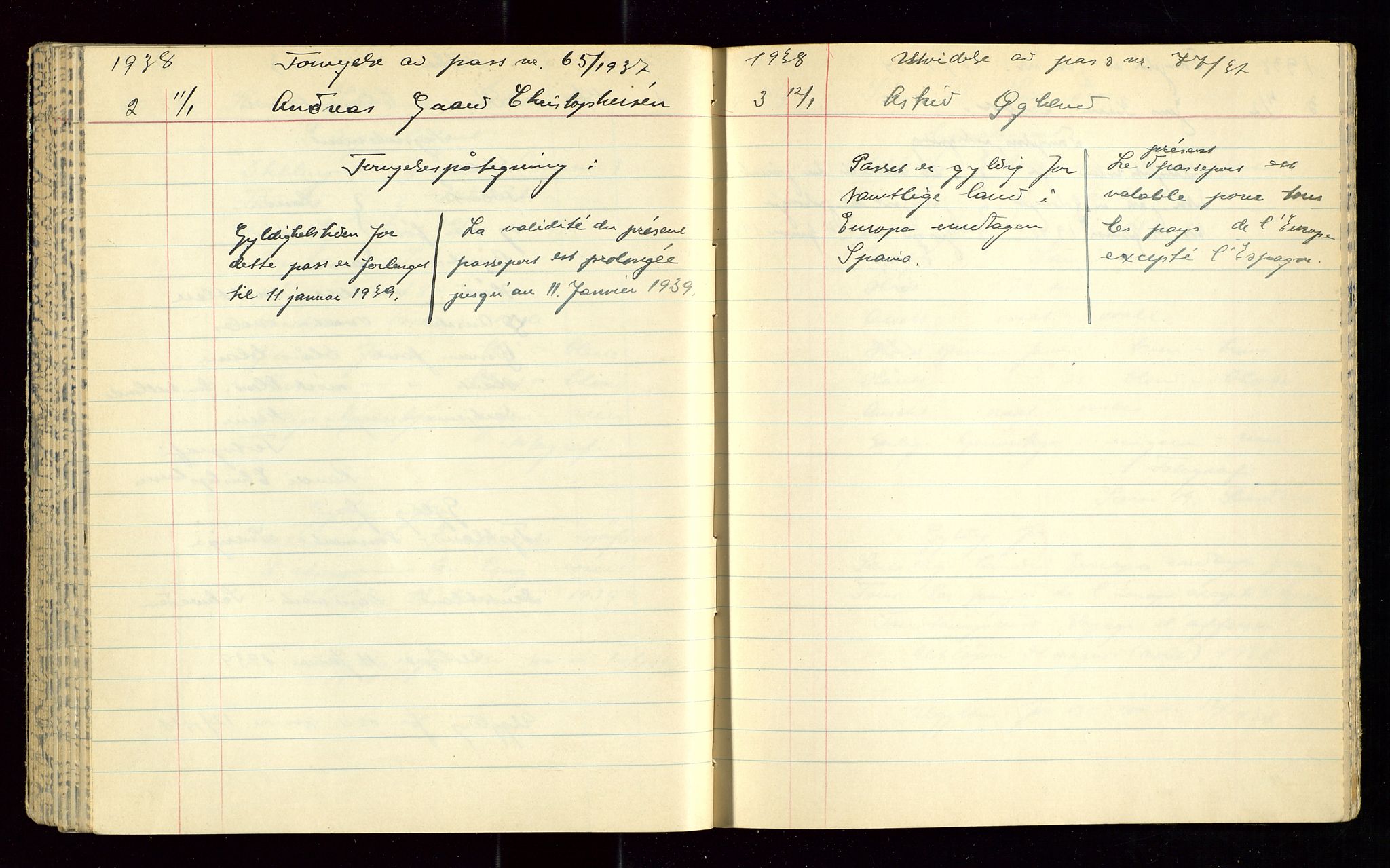 Sandnes politikammer, AV/SAST-A-100446/K/L0005: Passprotokoll, 1934-1938, p. 126