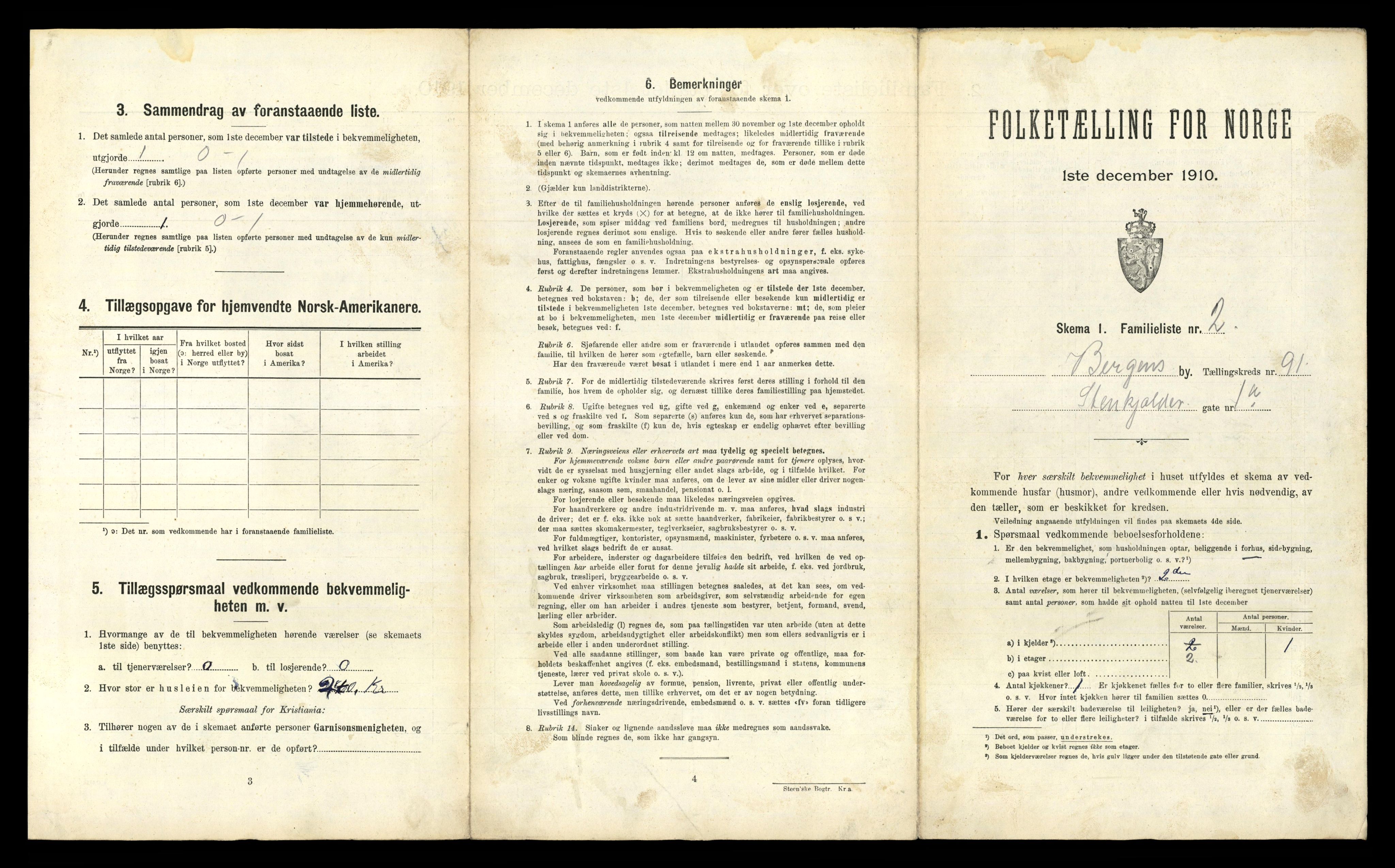 RA, 1910 census for Bergen, 1910, p. 31913