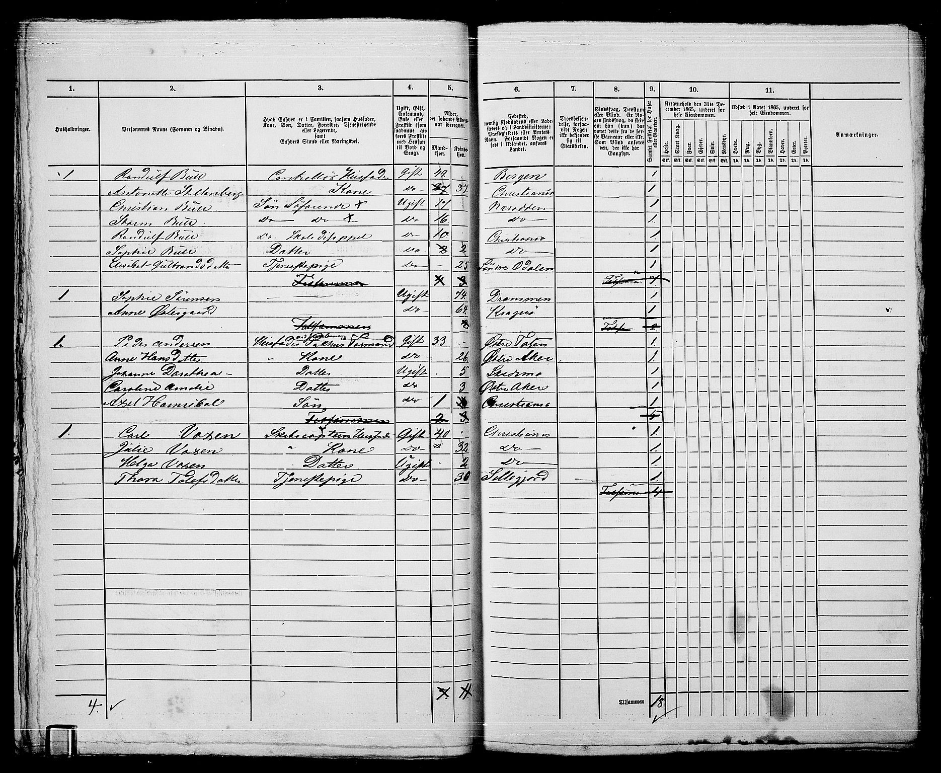 RA, 1865 census for Kristiania, 1865, p. 4082