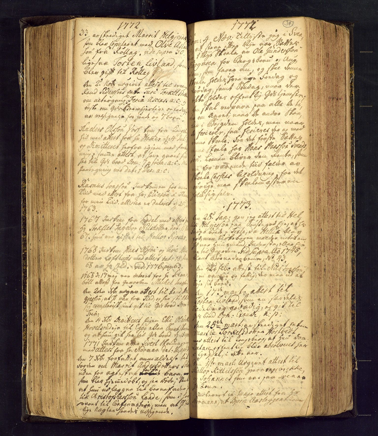 Flesberg kirkebøker, SAKO/A-18/F/Fa/L0002: Parish register (official) no. I 2, 1726-1747, p. 33-34