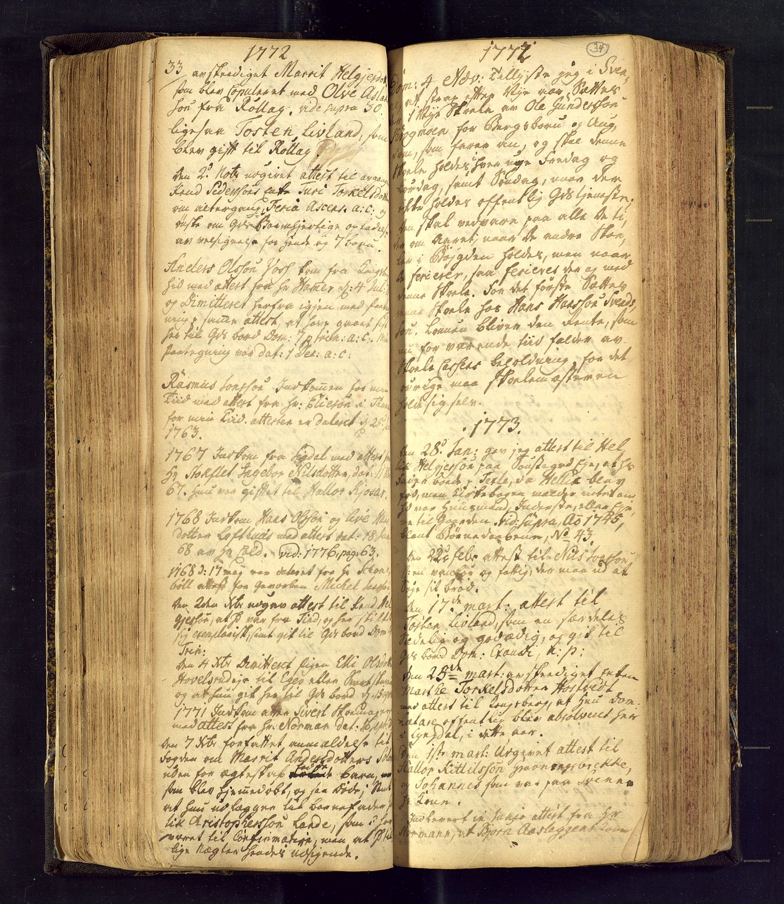 Flesberg kirkebøker, AV/SAKO-A-18/F/Fa/L0002: Parish register (official) no. I 2, 1726-1747, p. 33-34