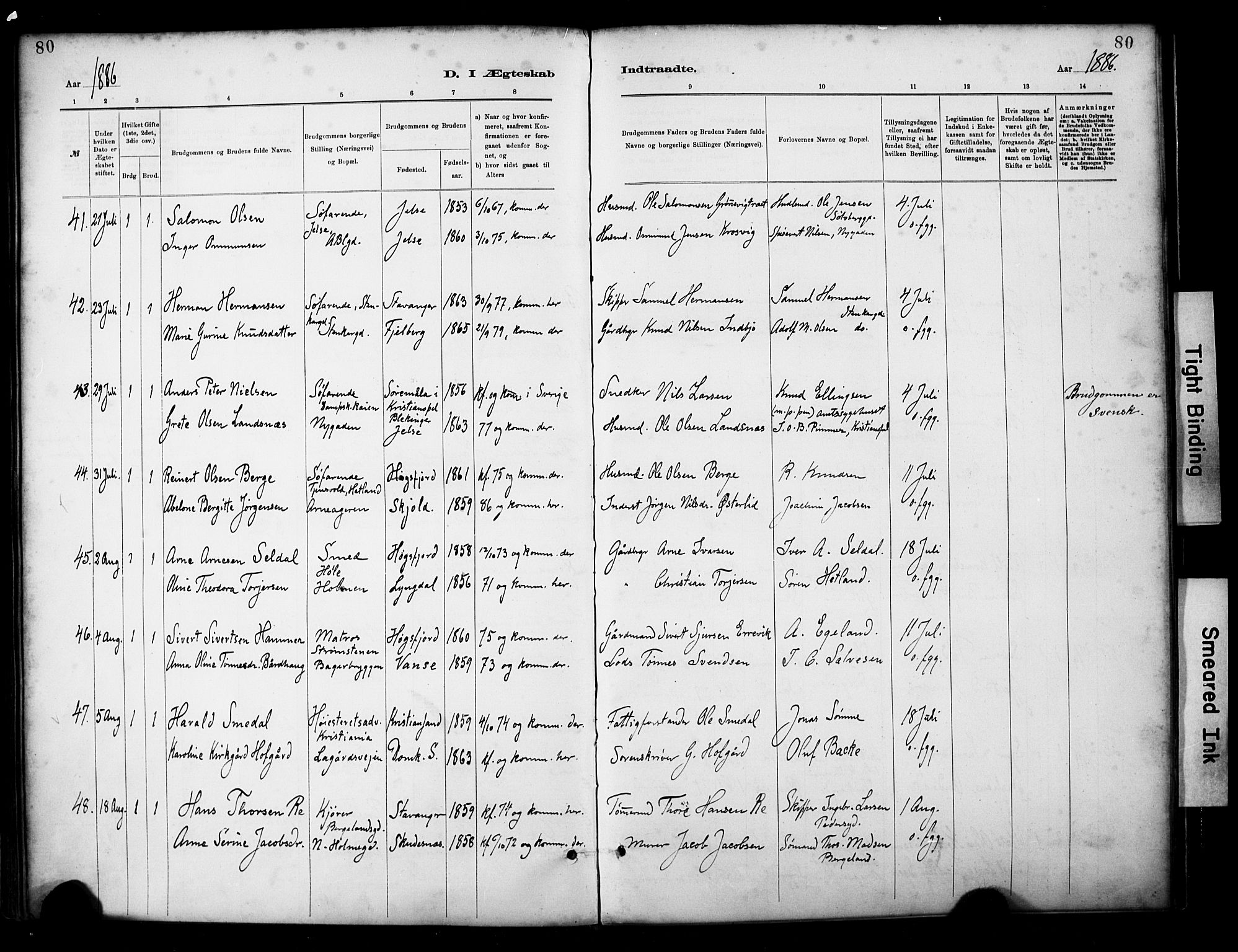 St. Petri sokneprestkontor, SAST/A-101813/001/30/30BA/L0018: Parish register (official) no. A 19, 1879-1900, p. 80