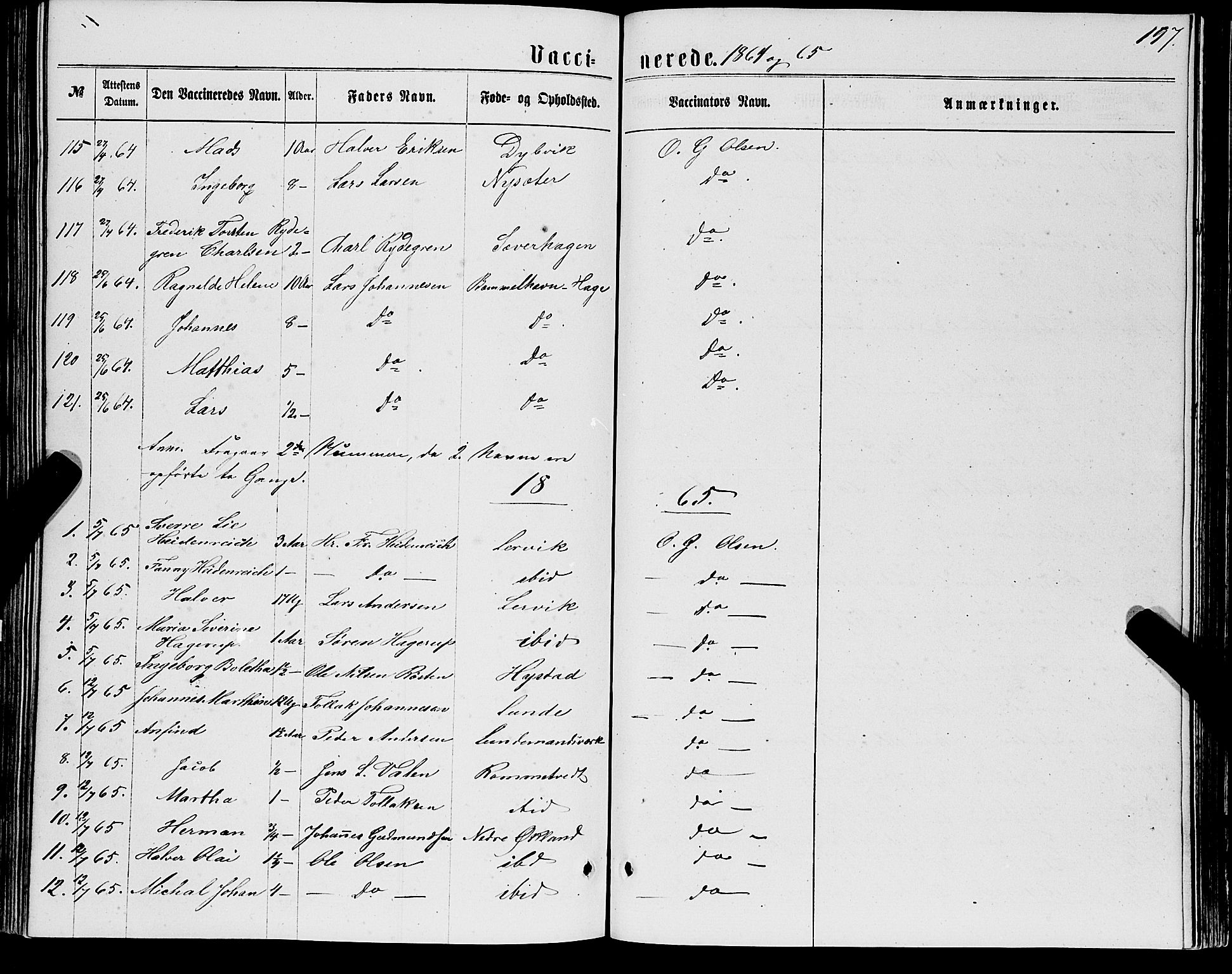 Stord sokneprestembete, AV/SAB-A-78201/H/Haa: Parish register (official) no. B 1, 1862-1877, p. 197