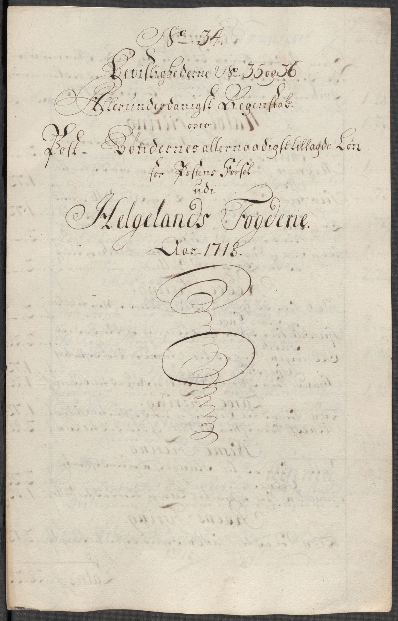 Rentekammeret inntil 1814, Reviderte regnskaper, Fogderegnskap, AV/RA-EA-4092/R65/L4516: Fogderegnskap Helgeland, 1718, p. 252