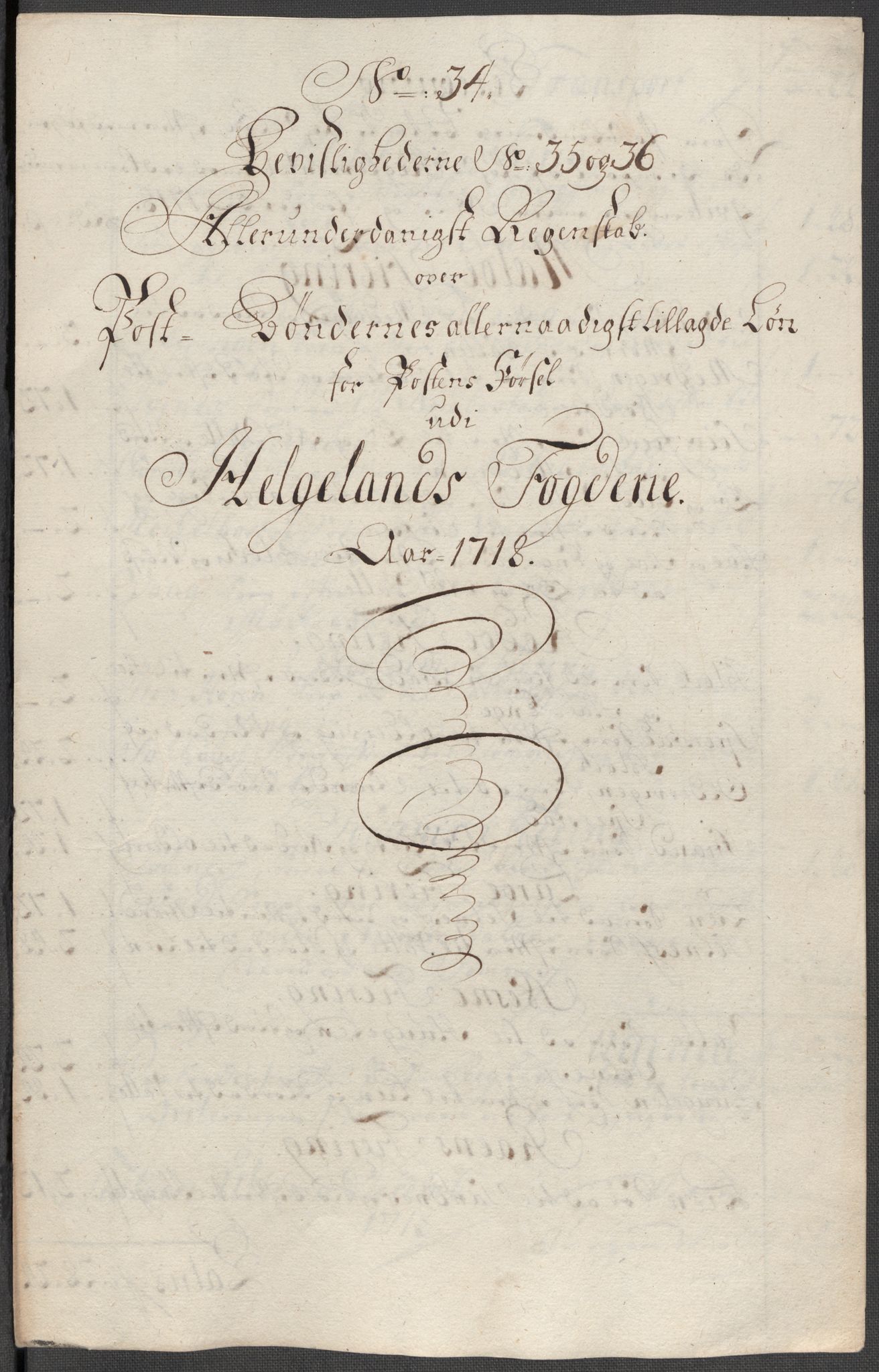 Rentekammeret inntil 1814, Reviderte regnskaper, Fogderegnskap, RA/EA-4092/R65/L4516: Fogderegnskap Helgeland, 1718, p. 252