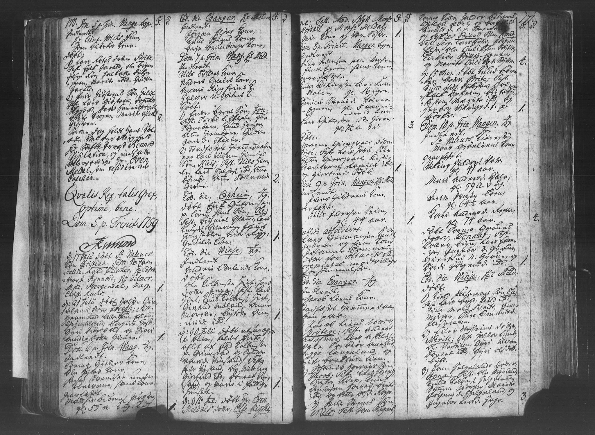 Voss sokneprestembete, SAB/A-79001/H/Haa: Parish register (official) no. A 8, 1752-1780, p. 170-171