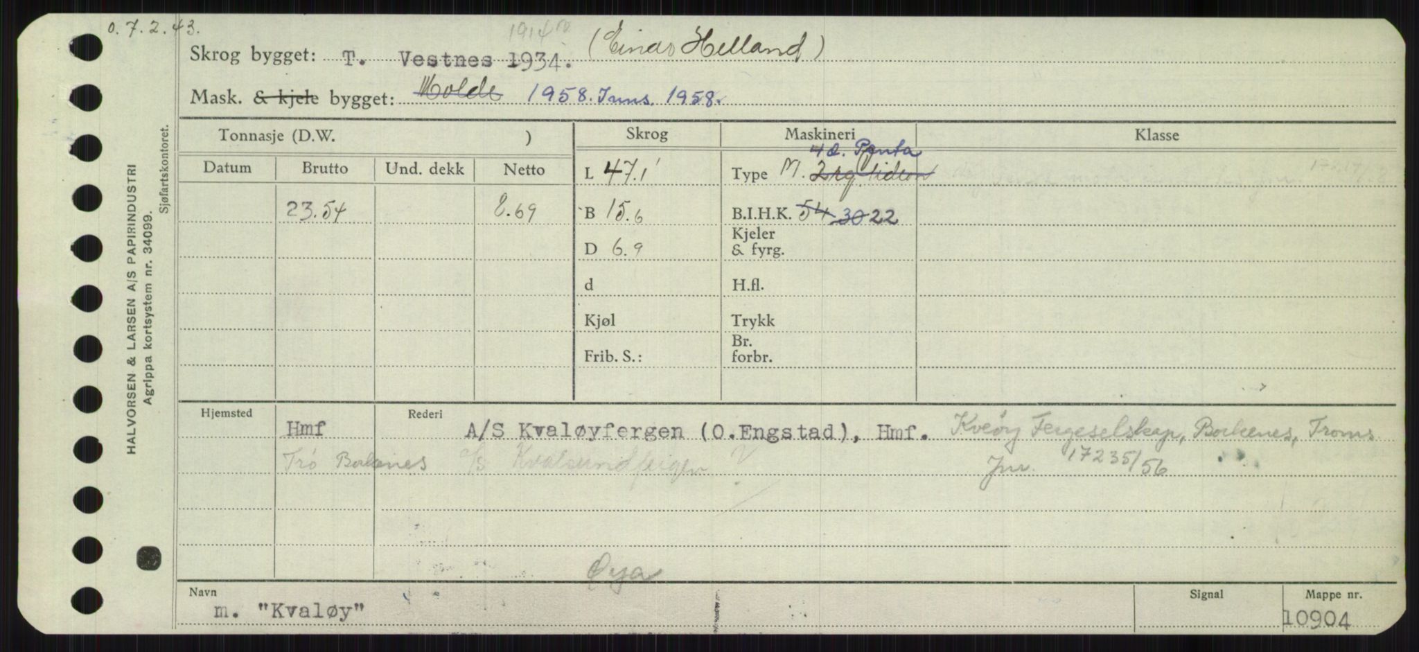 Sjøfartsdirektoratet med forløpere, Skipsmålingen, RA/S-1627/H/Ha/L0003/0002: Fartøy, Hilm-Mar / Fartøy, Kom-Mar, p. 123