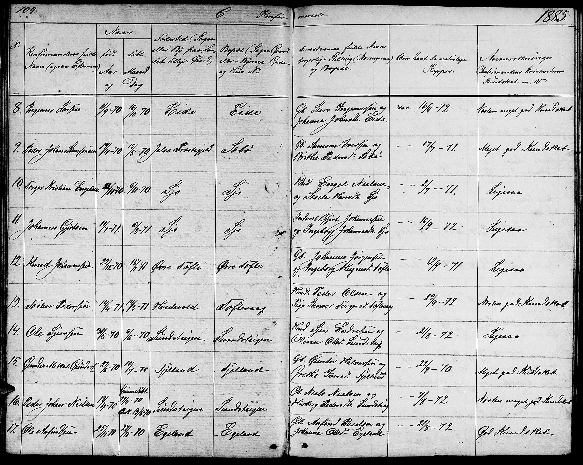 Fjelberg sokneprestembete, SAB/A-75201/H/Hab: Parish register (copy) no. B 3, 1868-1888, p. 104