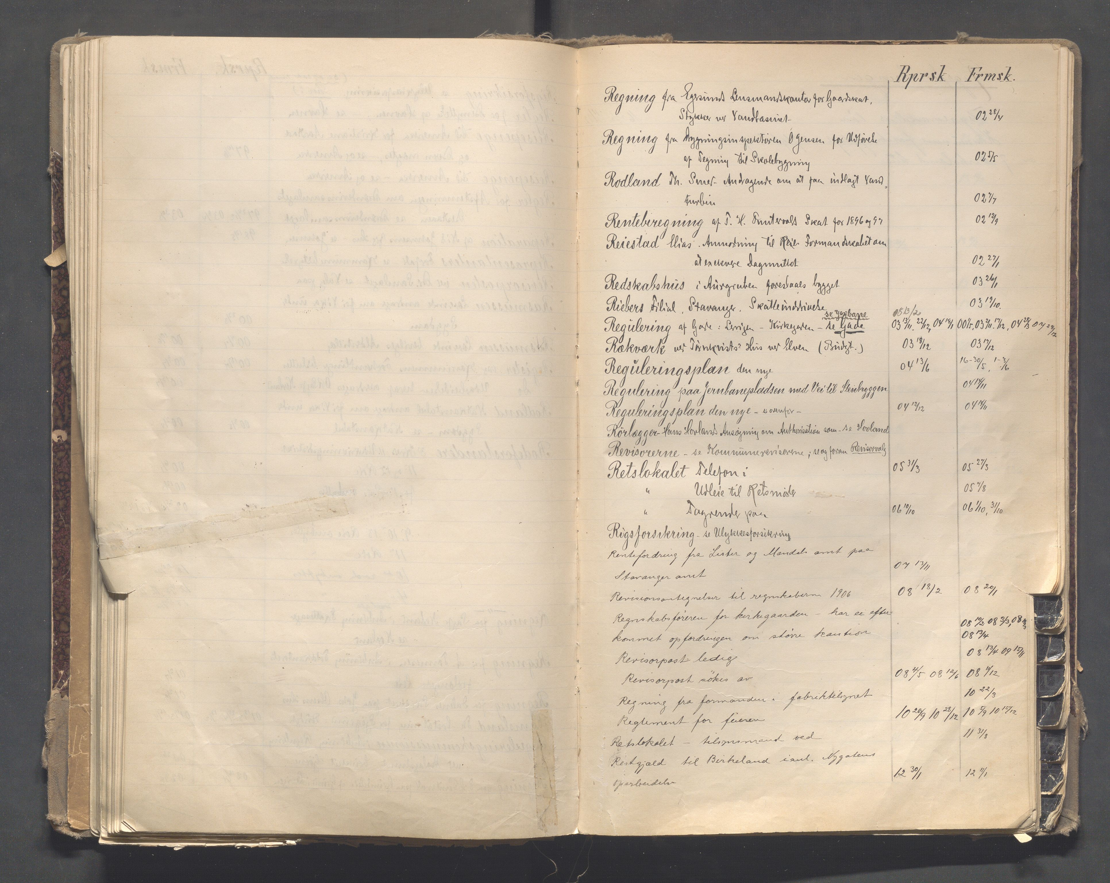 Egersund kommune (Ladested) - Formannskapet, IKAR/K-100502/C/Cb/L0002: Saksregister, 1880-1918, p. 97