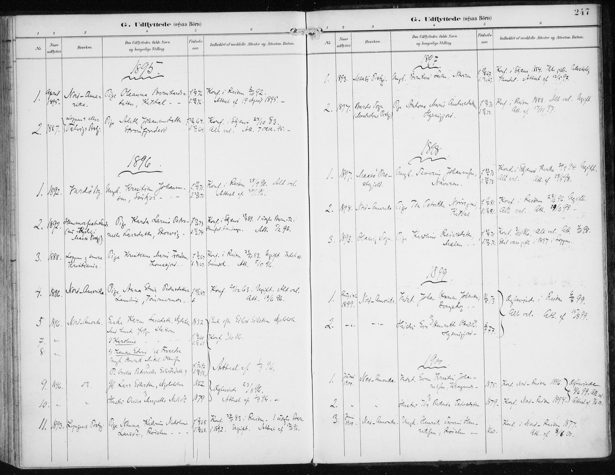 Skjervøy sokneprestkontor, AV/SATØ-S-1300/H/Ha/Haa/L0017kirke: Parish register (official) no. 17, 1895-1911, p. 247