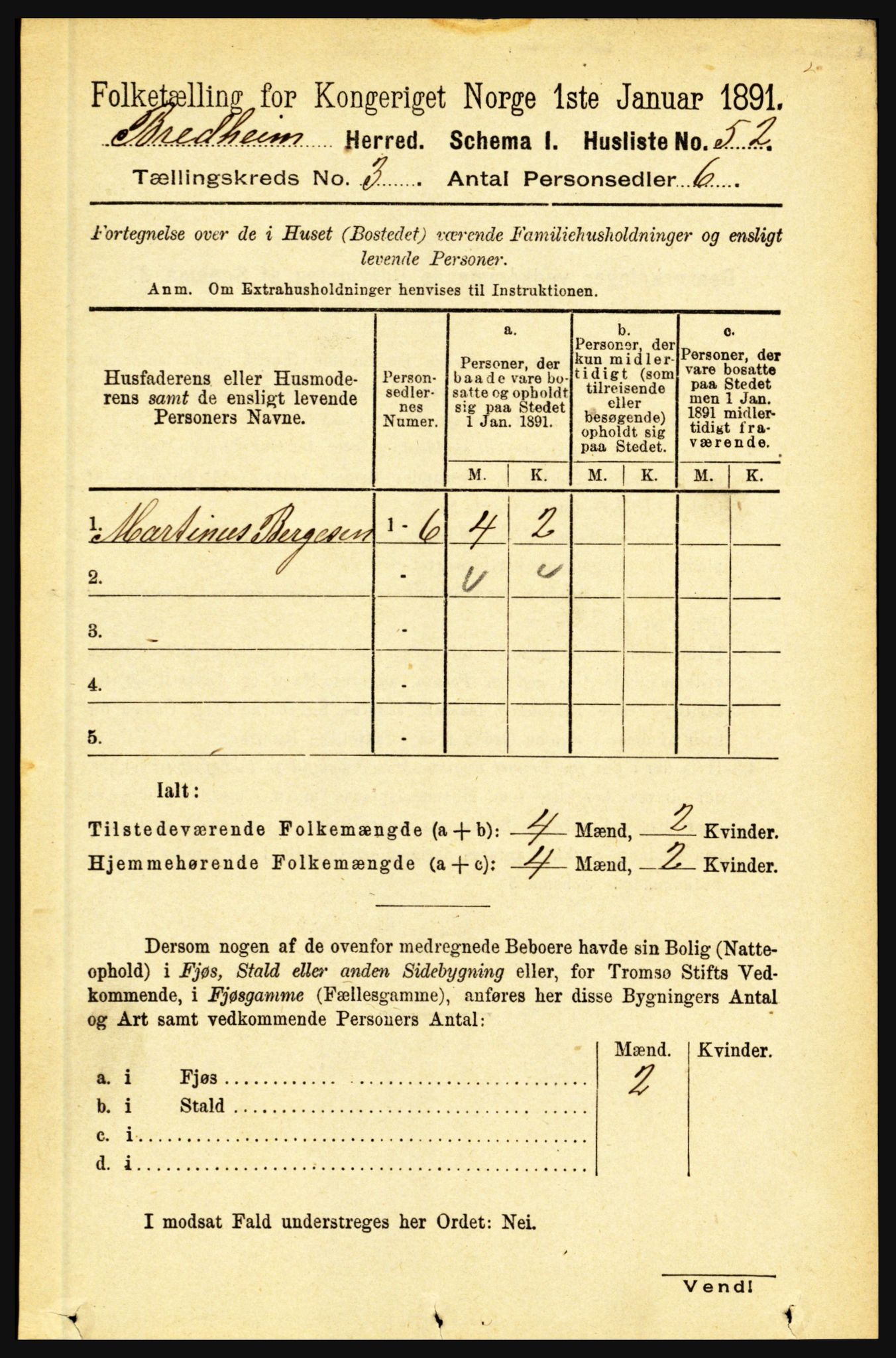 RA, 1891 census for 1446 Breim, 1891, p. 871