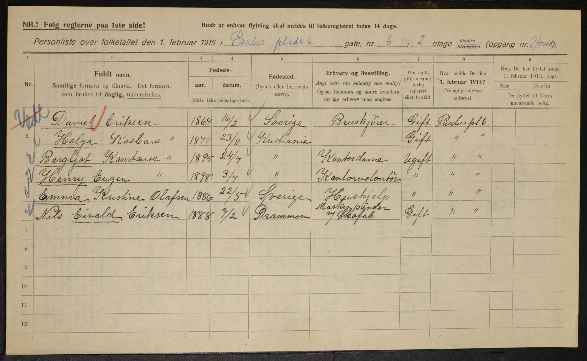 OBA, Municipal Census 1916 for Kristiania, 1916, p. 80675