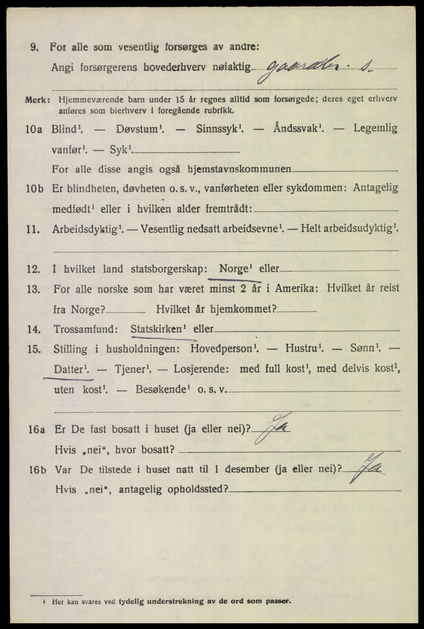 SAK, 1920 census for Lista, 1920, p. 3902