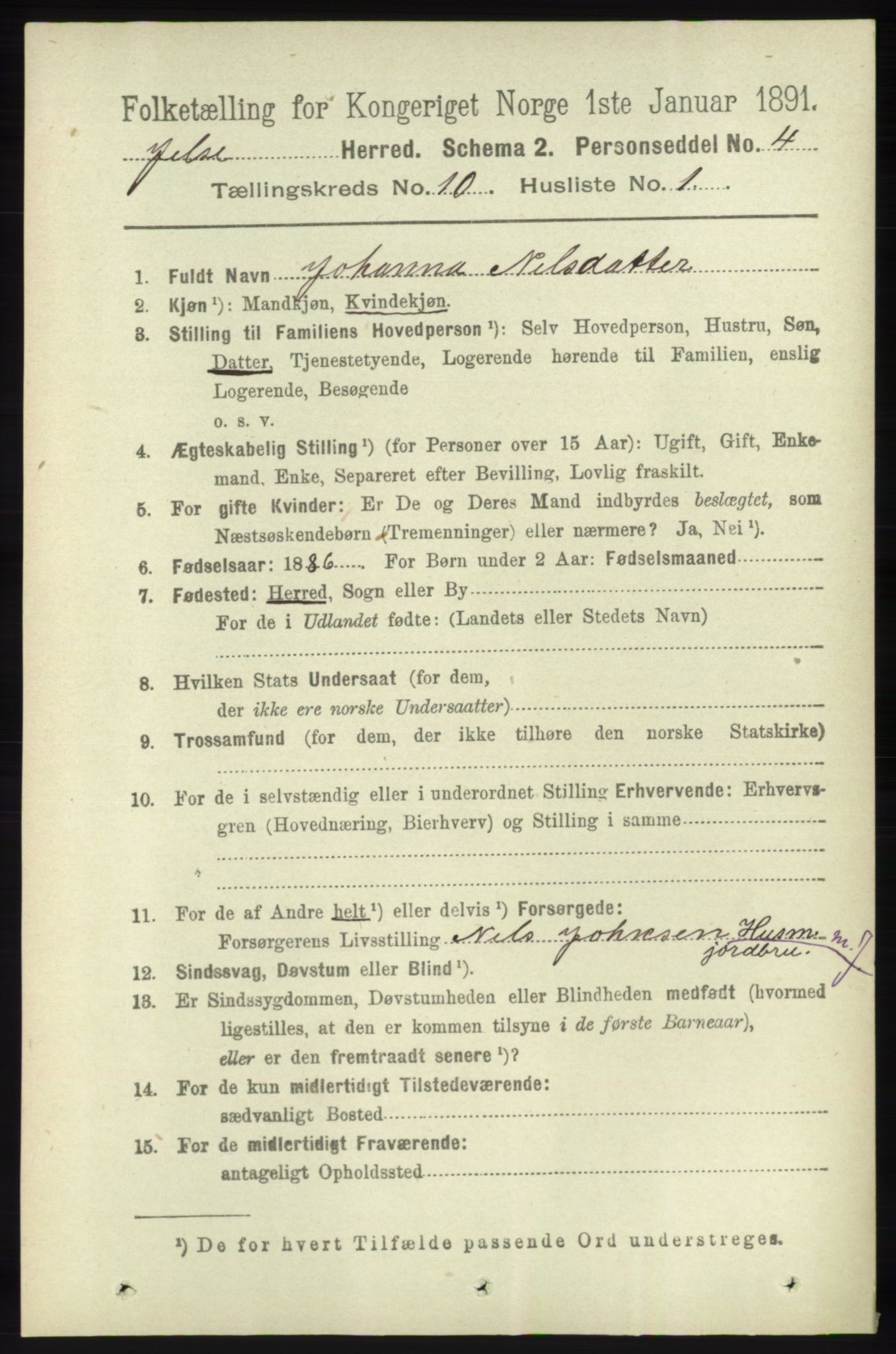 RA, 1891 census for 1138 Jelsa, 1891, p. 2430