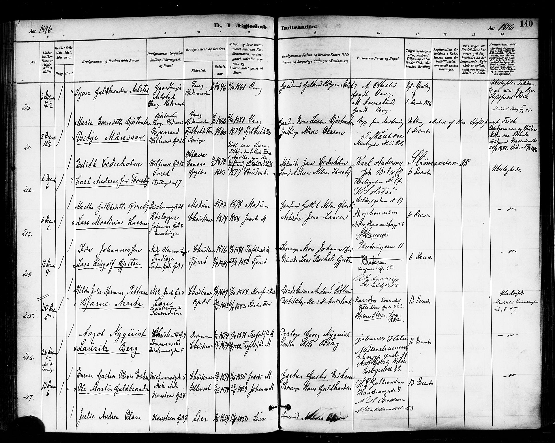 Trefoldighet prestekontor Kirkebøker, SAO/A-10882/F/Fc/L0004: Parish register (official) no. III 4, 1891-1900, p. 140