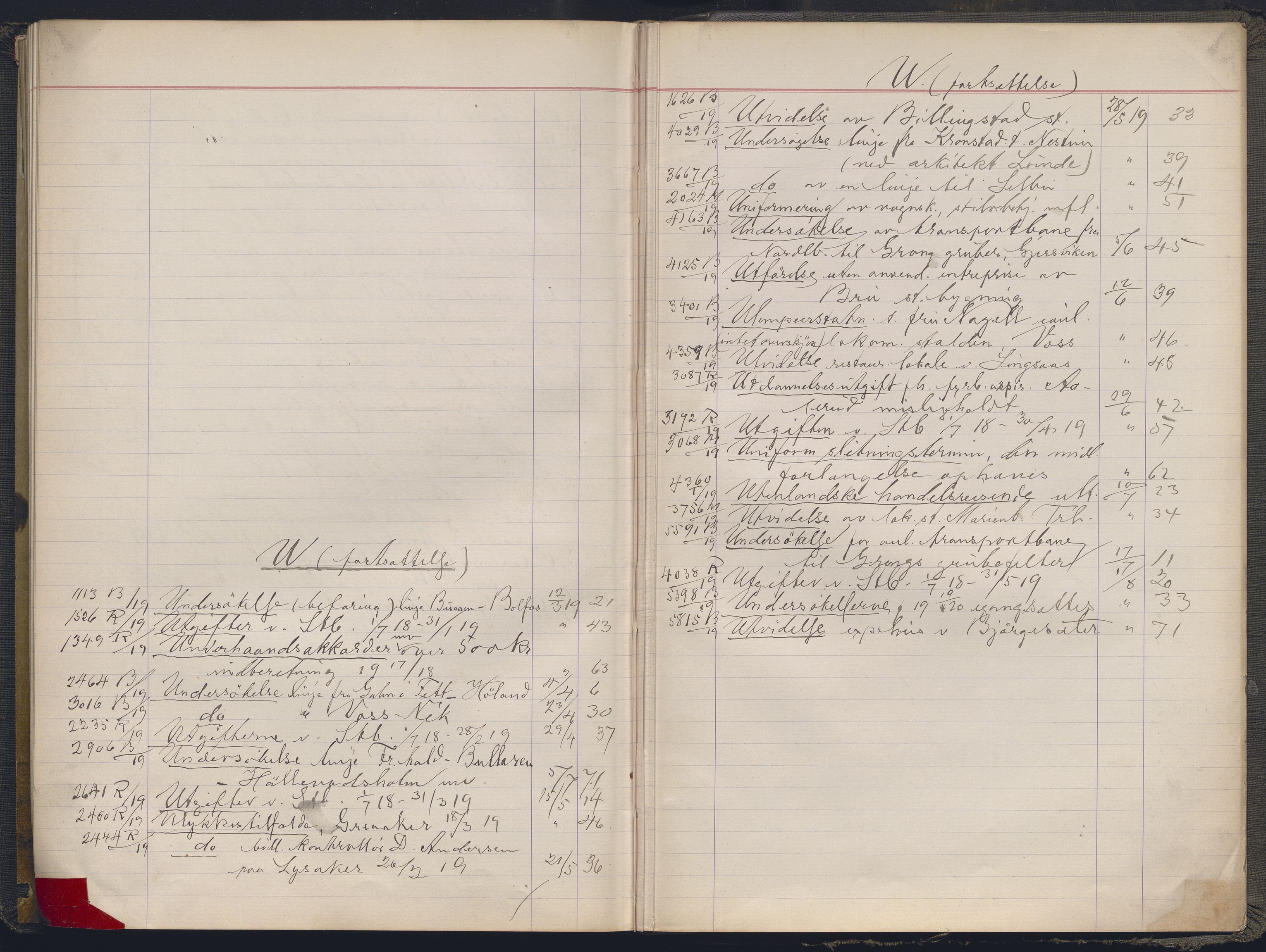 Norges statsbaner, Administrasjons- økonomi- og personalavdelingen, AV/RA-S-3412/A/Aa/L0035: Register til forhandlingsprotokoll, 1915-1919