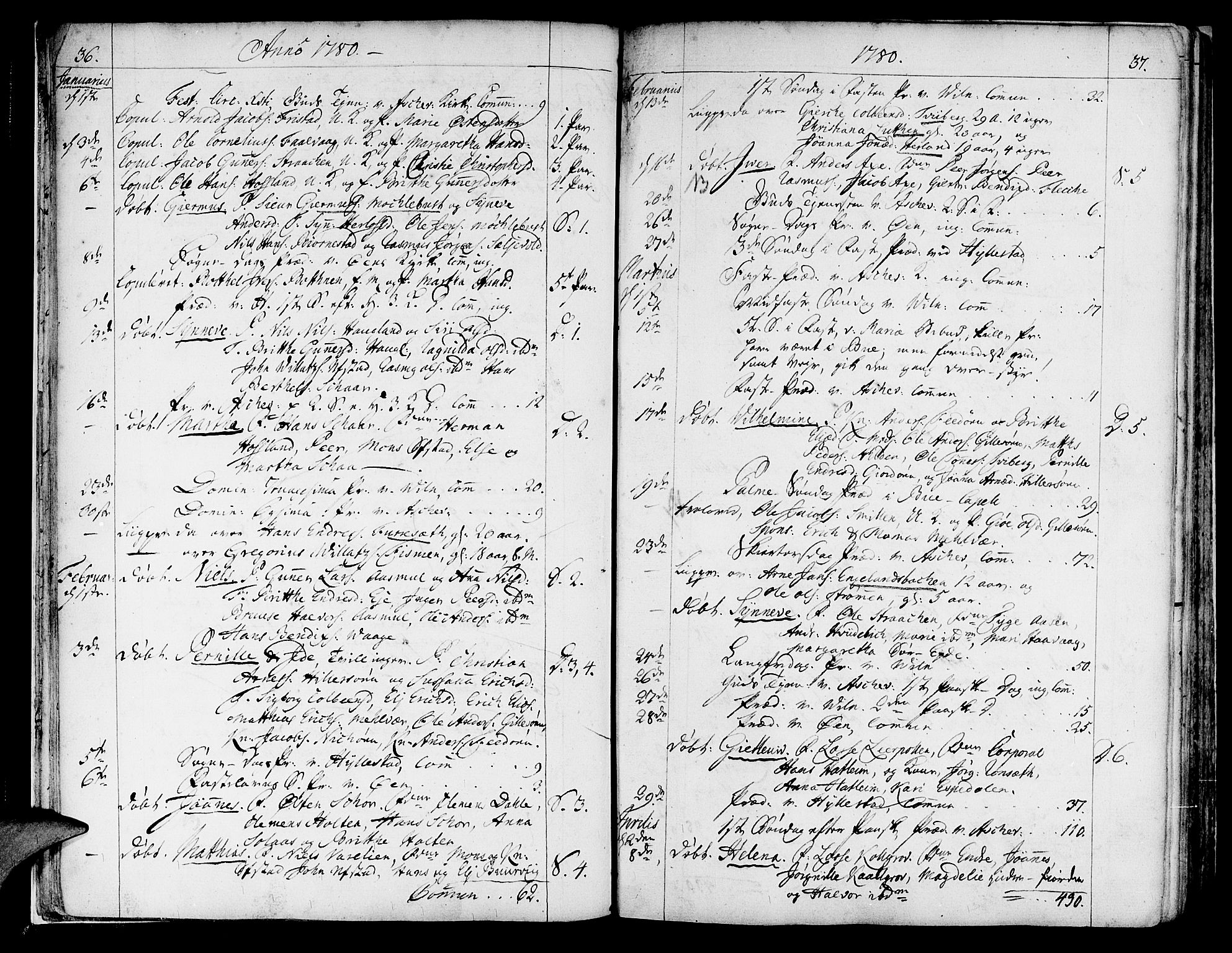 Askvoll sokneprestembete, AV/SAB-A-79501/H/Haa/Haaa/L0009: Parish register (official) no. A 9, 1776-1821, p. 36-37