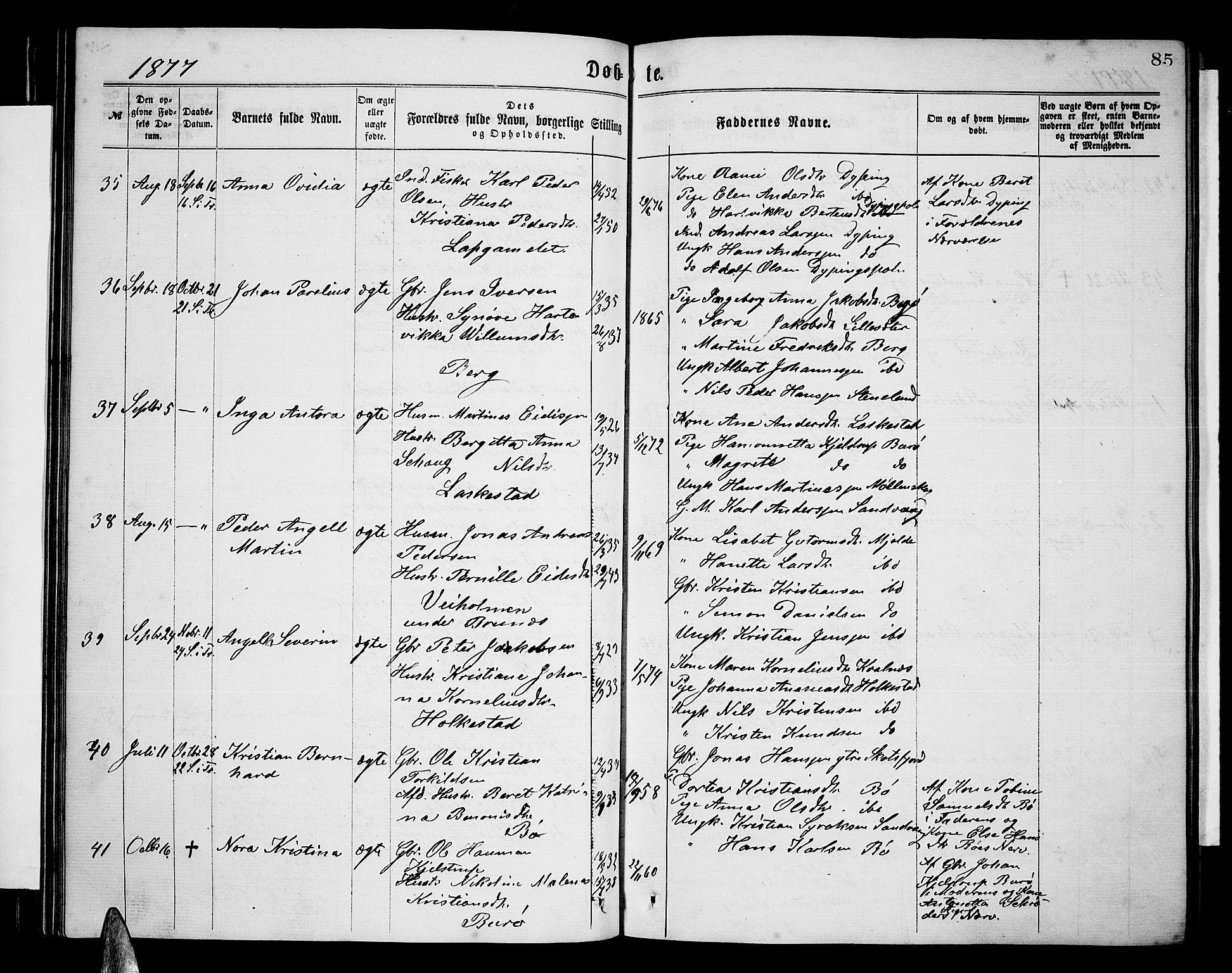 Ministerialprotokoller, klokkerbøker og fødselsregistre - Nordland, AV/SAT-A-1459/855/L0815: Parish register (copy) no. 855C04, 1865-1878, p. 85