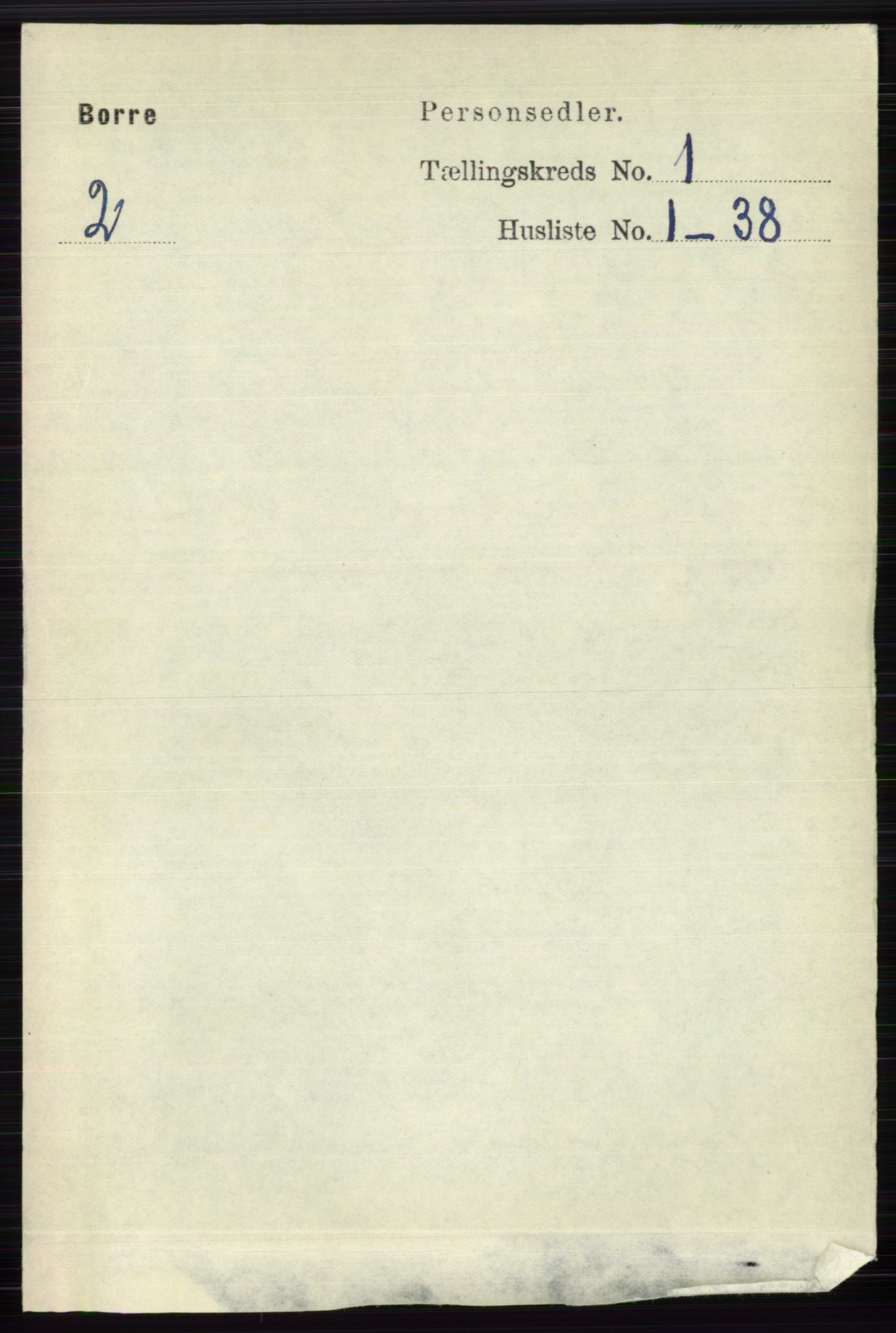 RA, 1891 census for 0717 Borre, 1891, p. 138