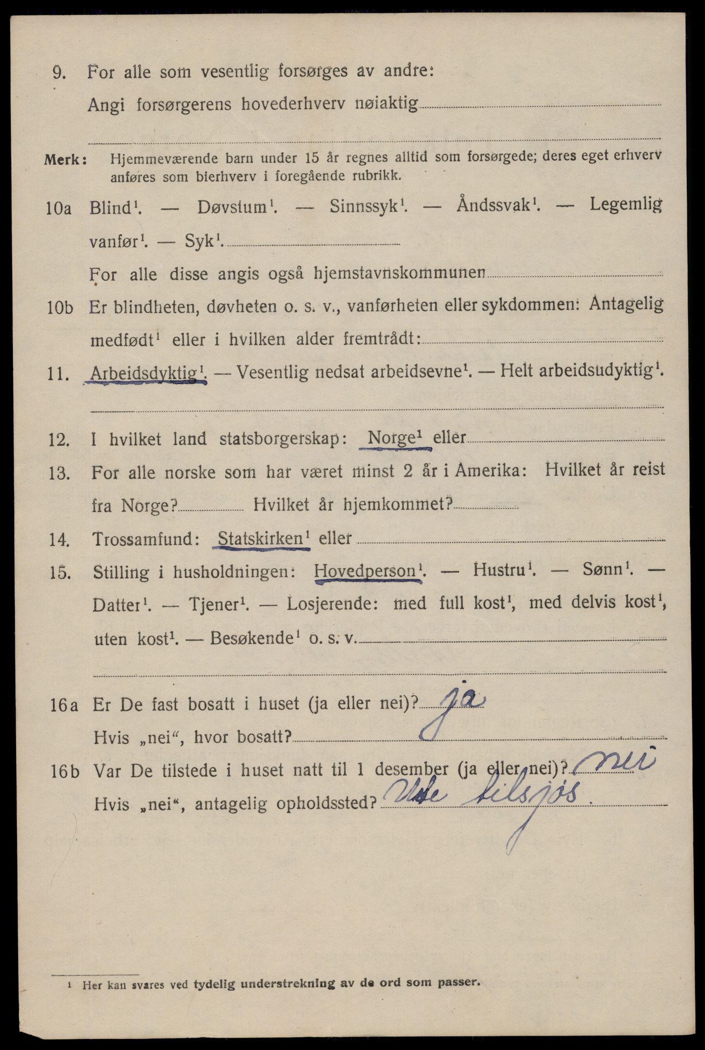 SAST, 1920 census for Stavanger, 1920, p. 95725